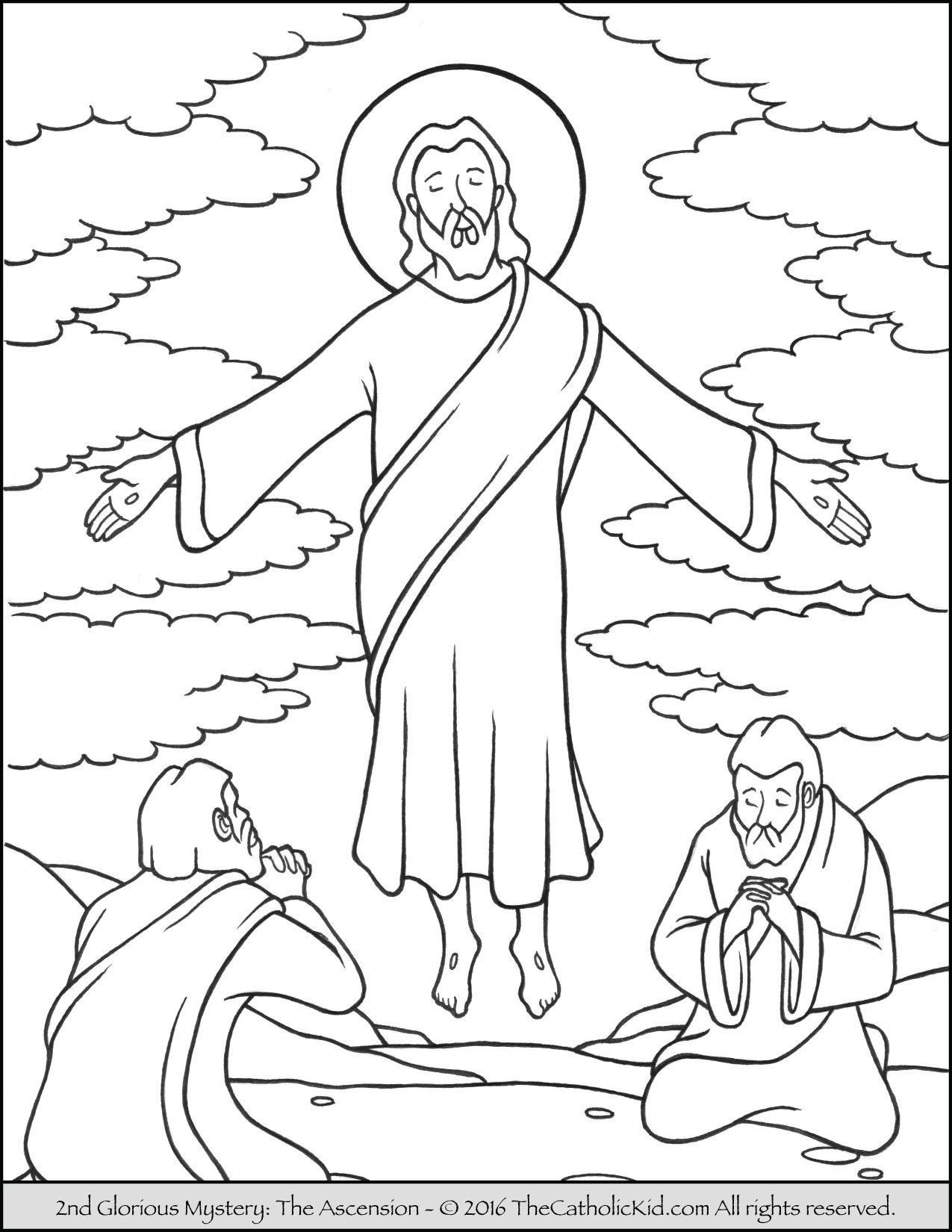Coloring Pages Kids Jesus Ascension Coloring Page To Print