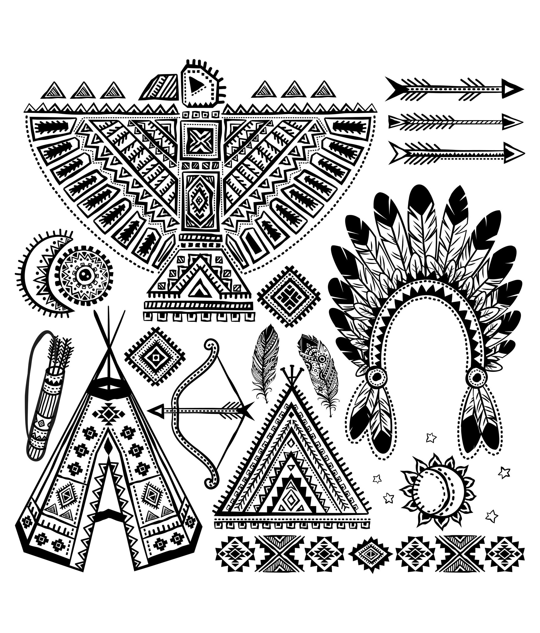 Coloring Pages Native American Symbols