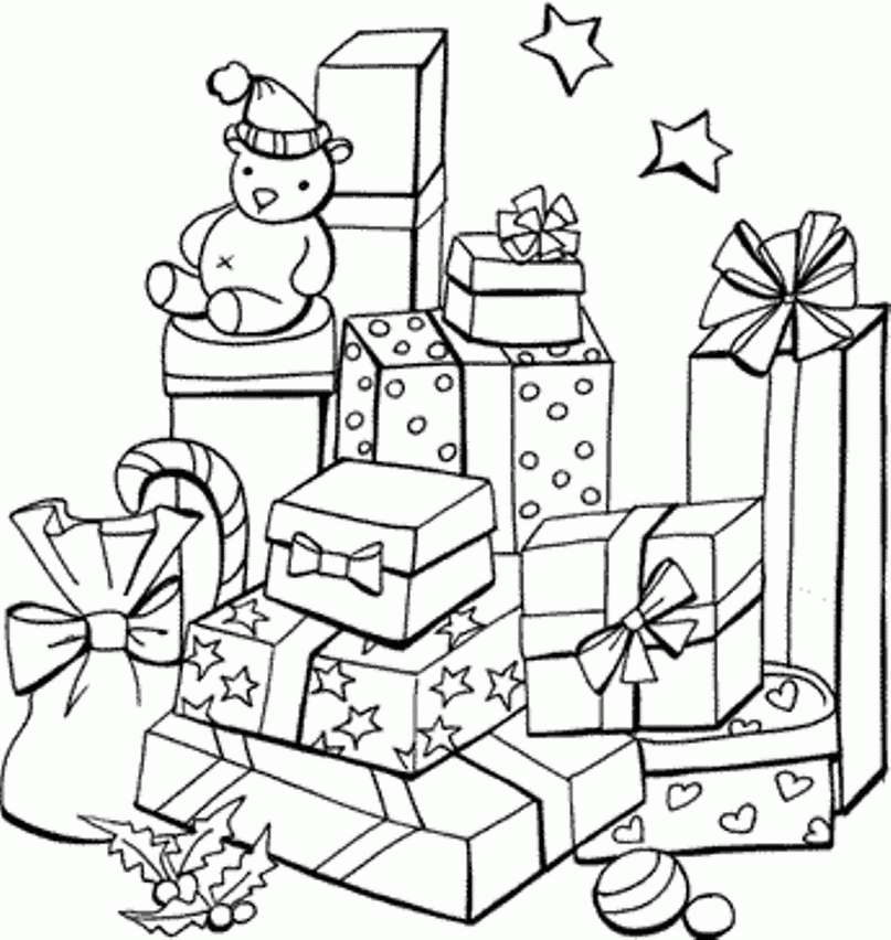 Coloring Pages Of Christmas Presents Coloring Home