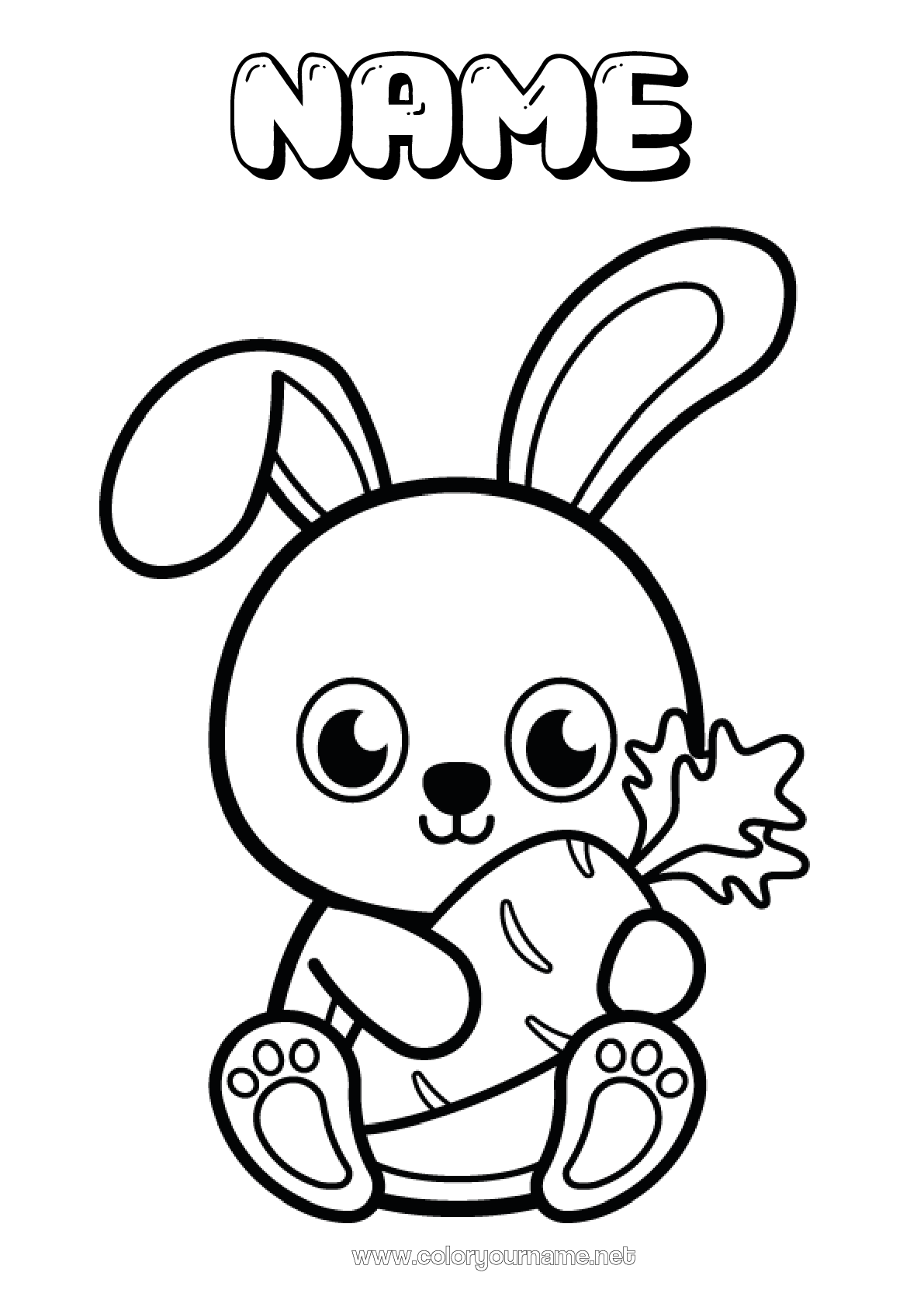 Coloring Page Bunny Kawaii