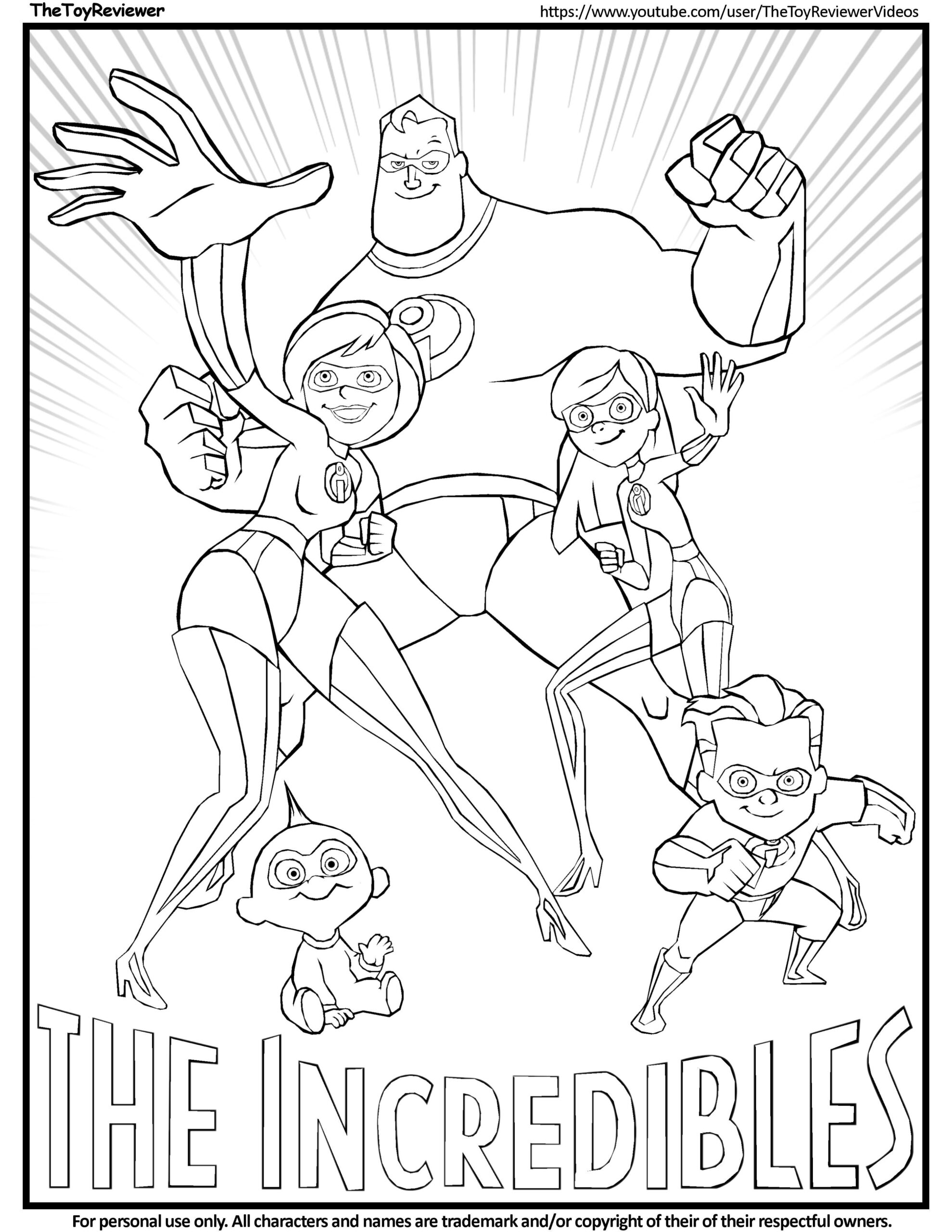 Incredibles 2 Coloring Pages Printable