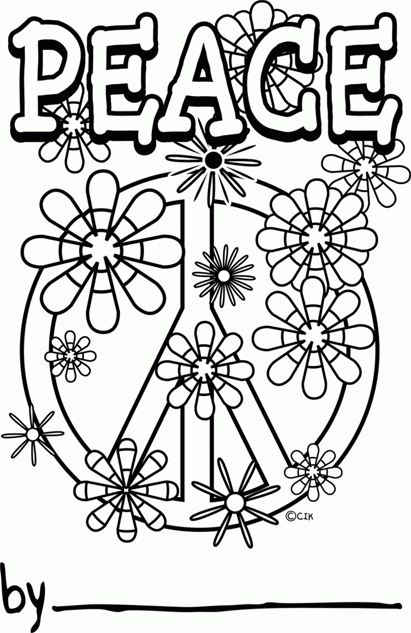 Peace Sign Printable Coloring Pages