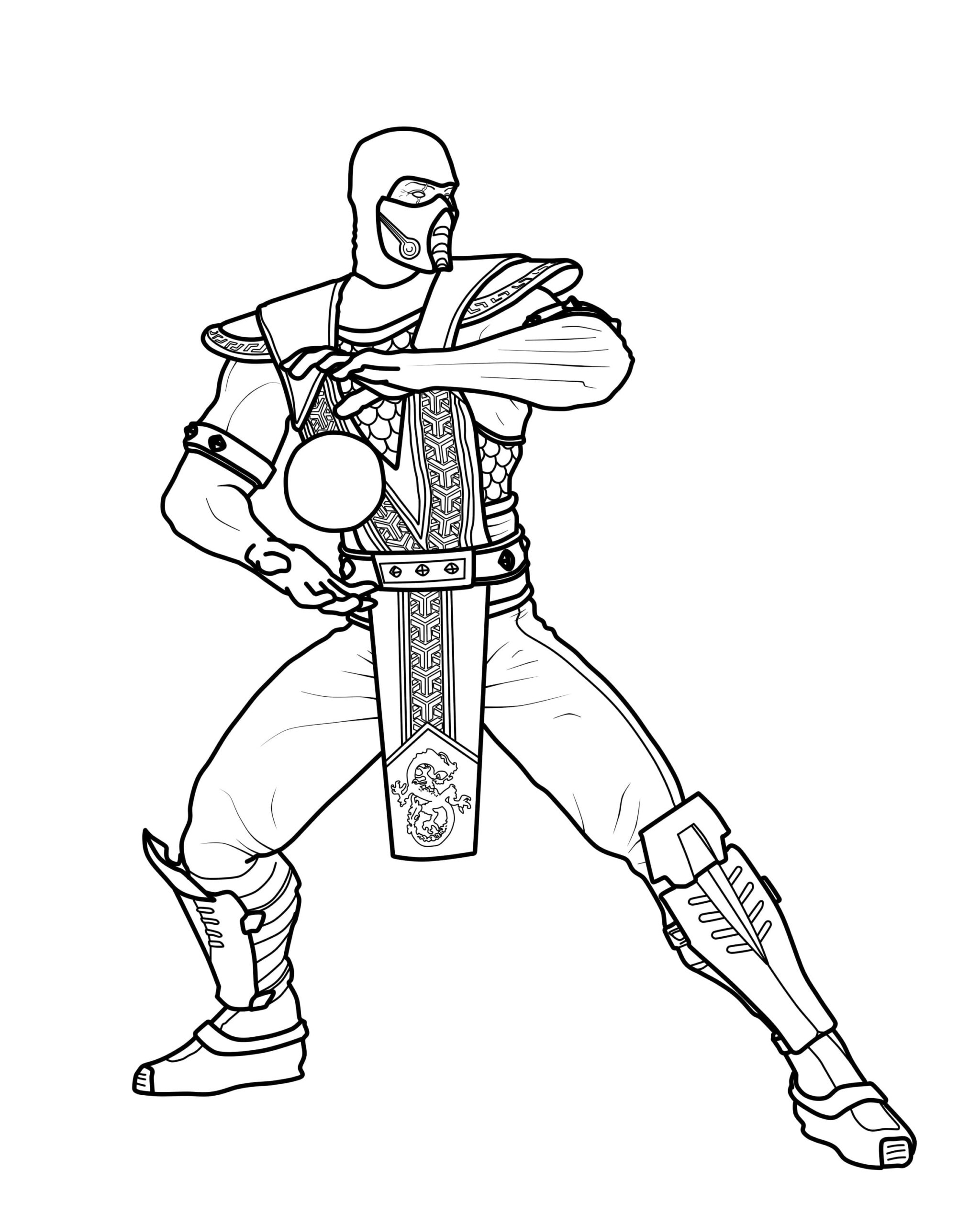 Coloring Pages Of Scorpion Mortal Kombat Scorpion Mortal Kombat Coloring Pages Clip Art
