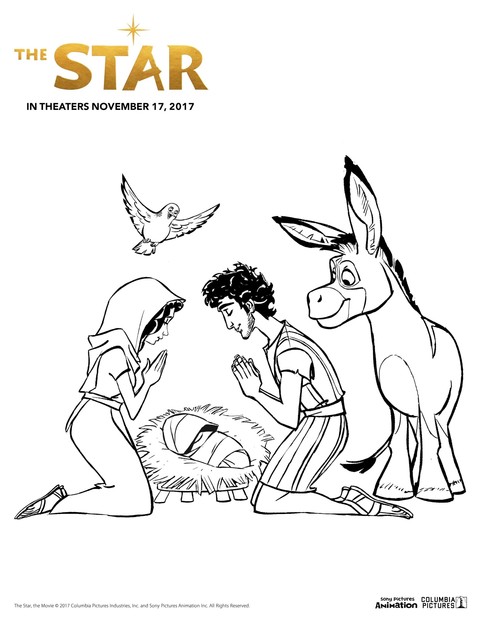 Coloring Pages Of The Christmas Movie The Star