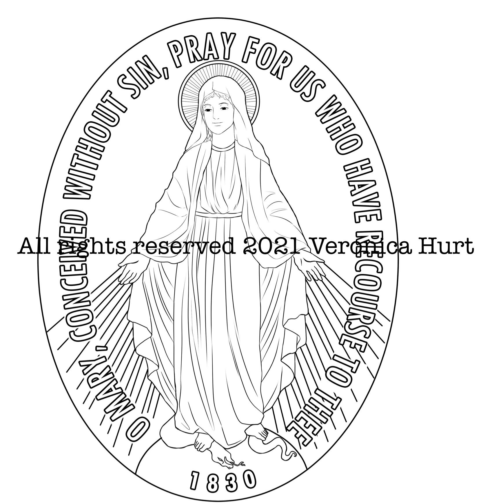 Coloring Pages Of The Miraculous Medal