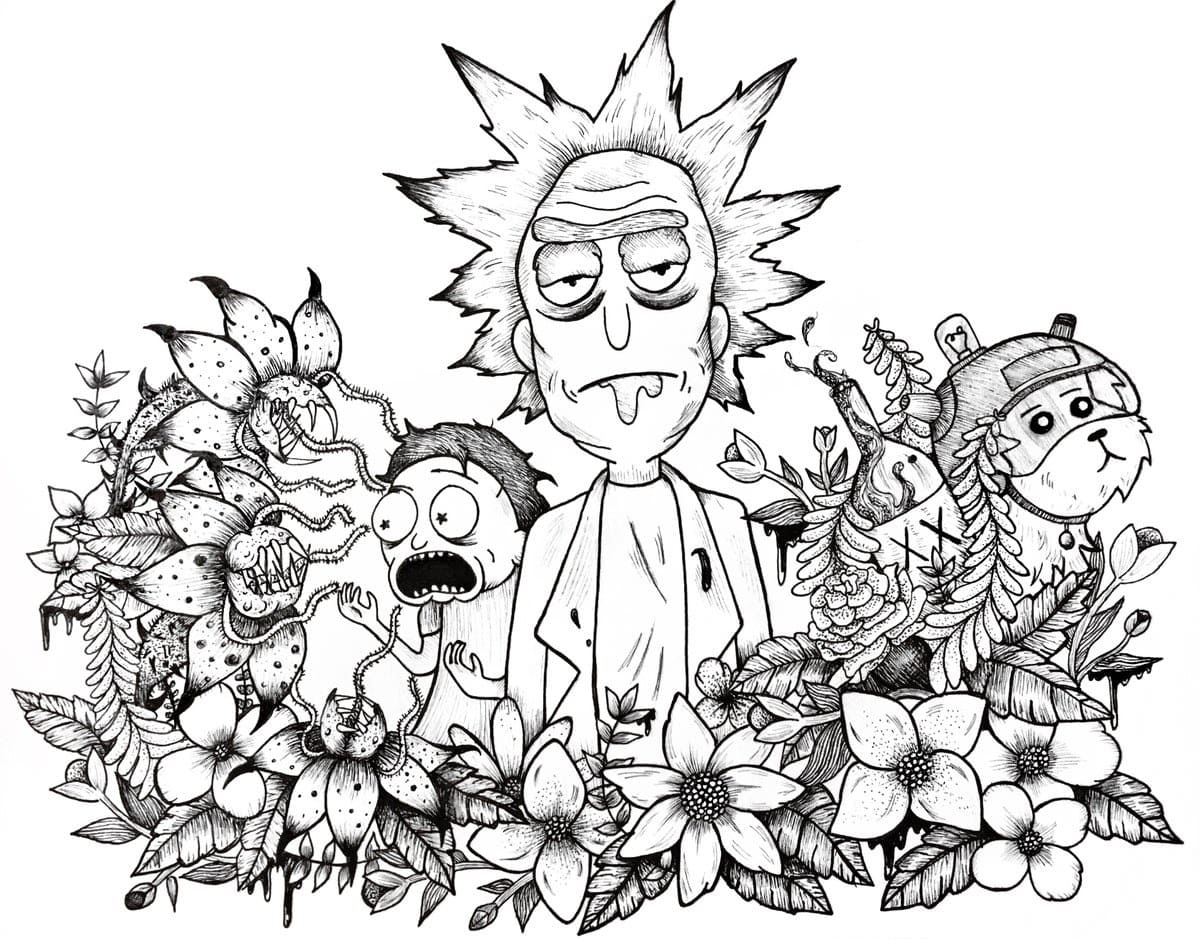 Coloring Pages Rick And Morty Free Wallpapers HD