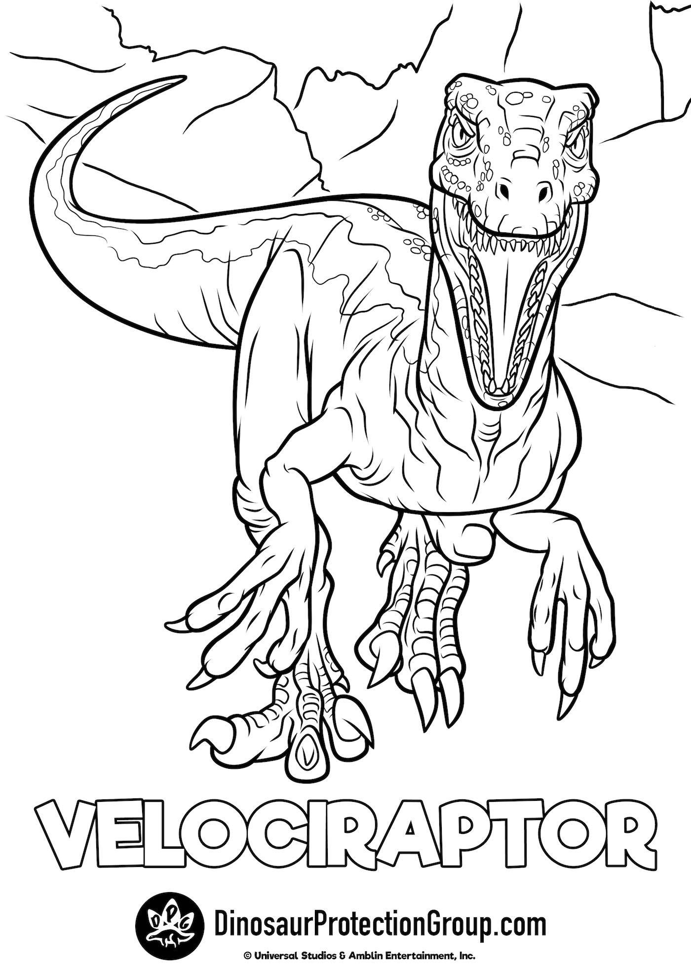 Coloring Pages Velociraptor Blue Jurassic Coloring Pages