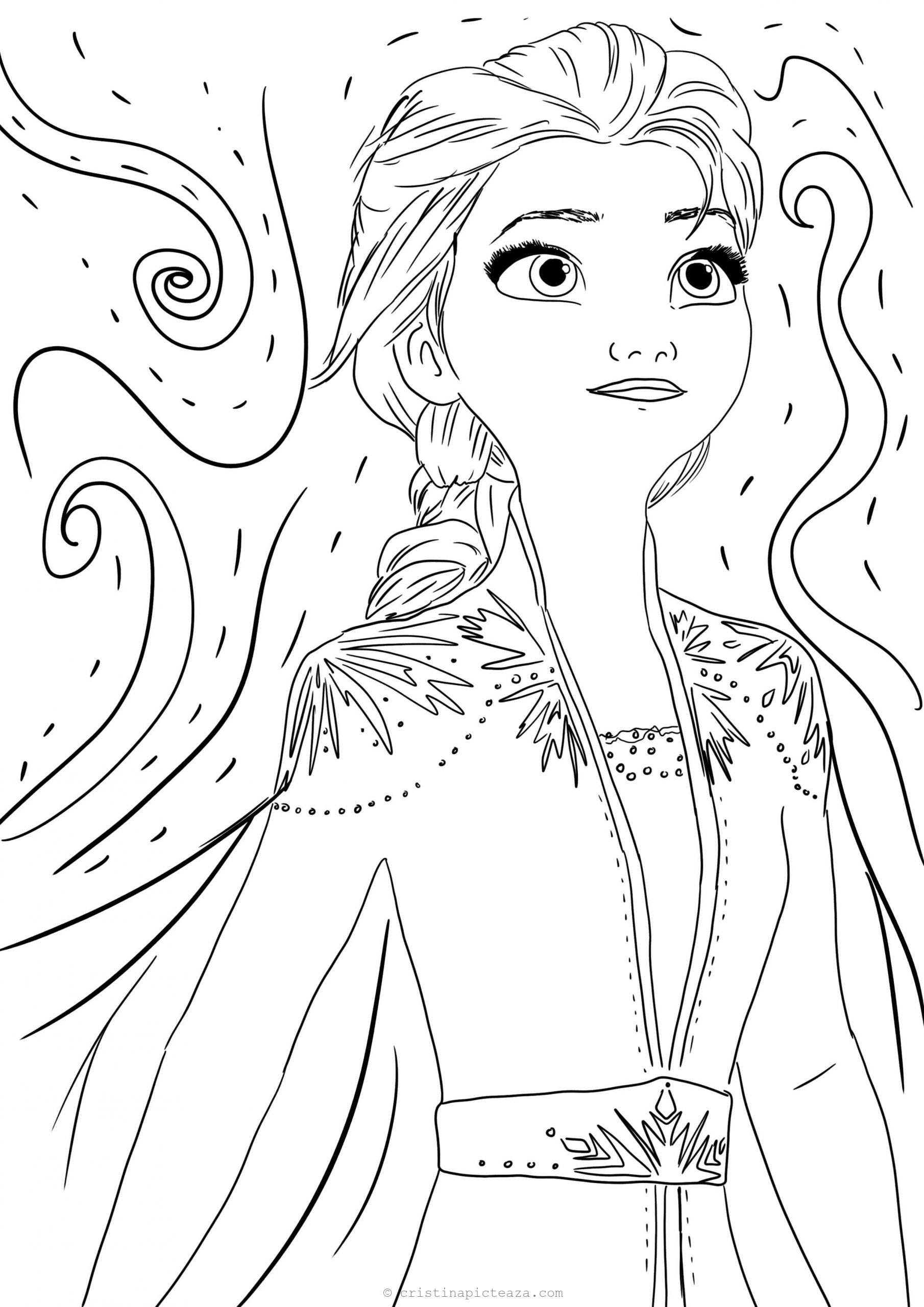 Coloring Pages With Elsa In White Dress Frozen 2 Cristina Is Painting