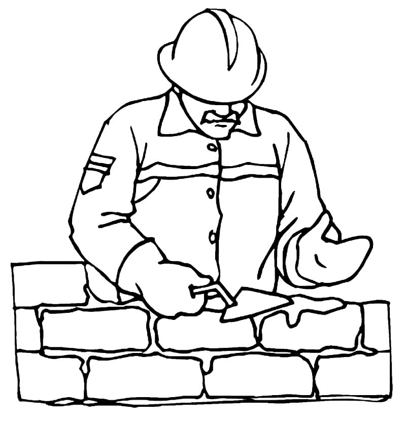 Construction Worker Coloring Pages