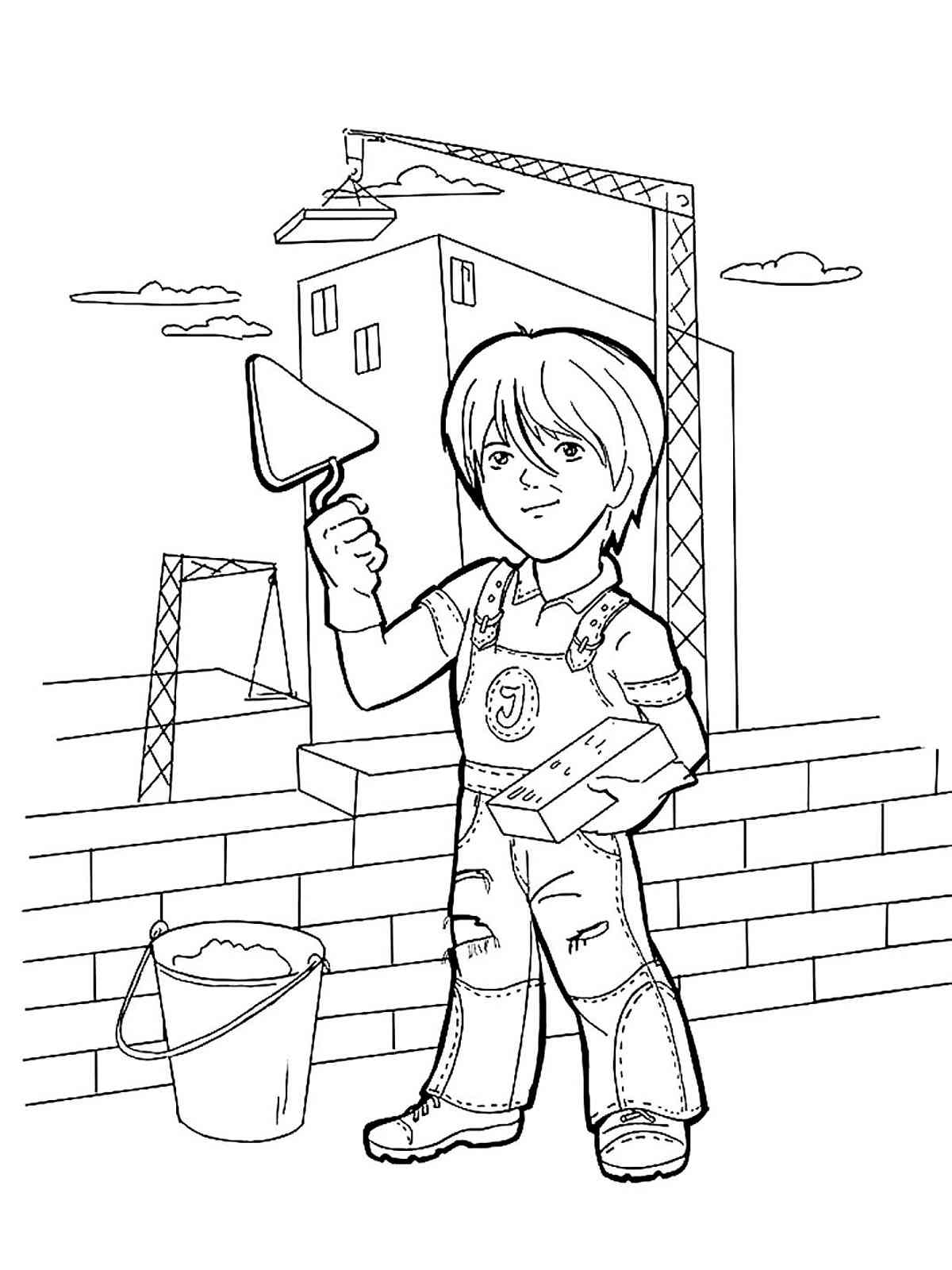 Construction Worker Coloring Pages