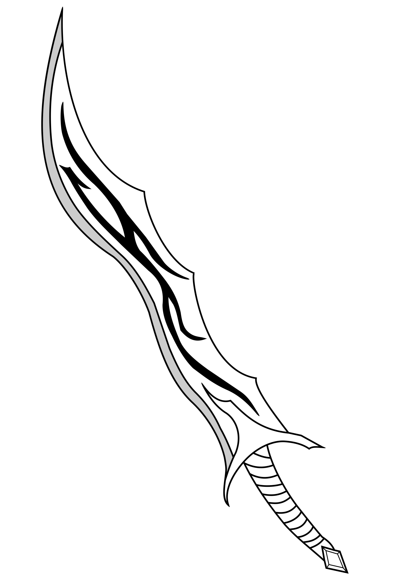 Cool Cartoon Swords Drawings Sketch Coloring Page