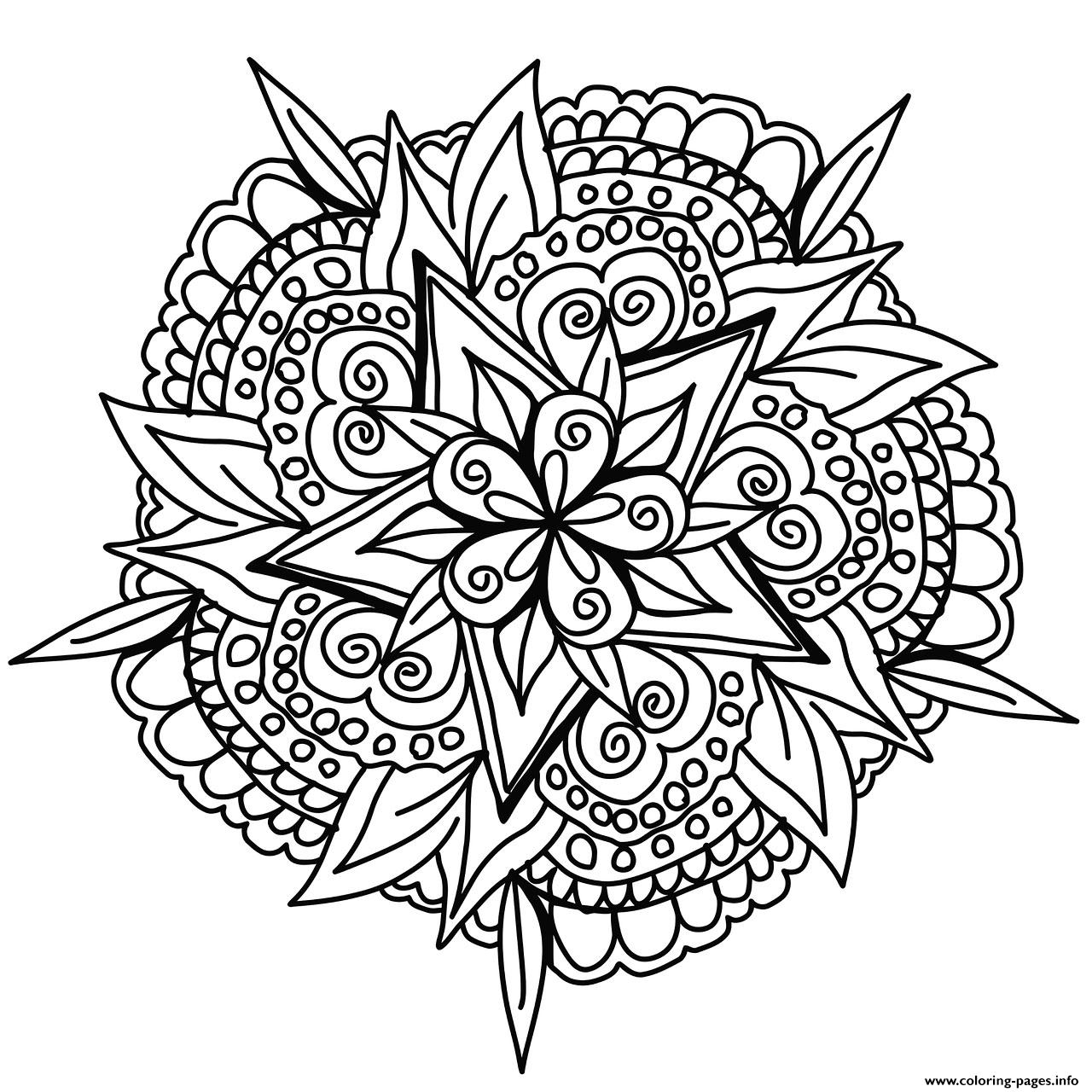 Cool Hand Drawn Mandala Coloring Page Printable