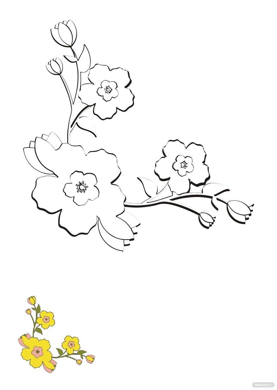 Corner Floral Frame Coloring Page In PDF Download Template