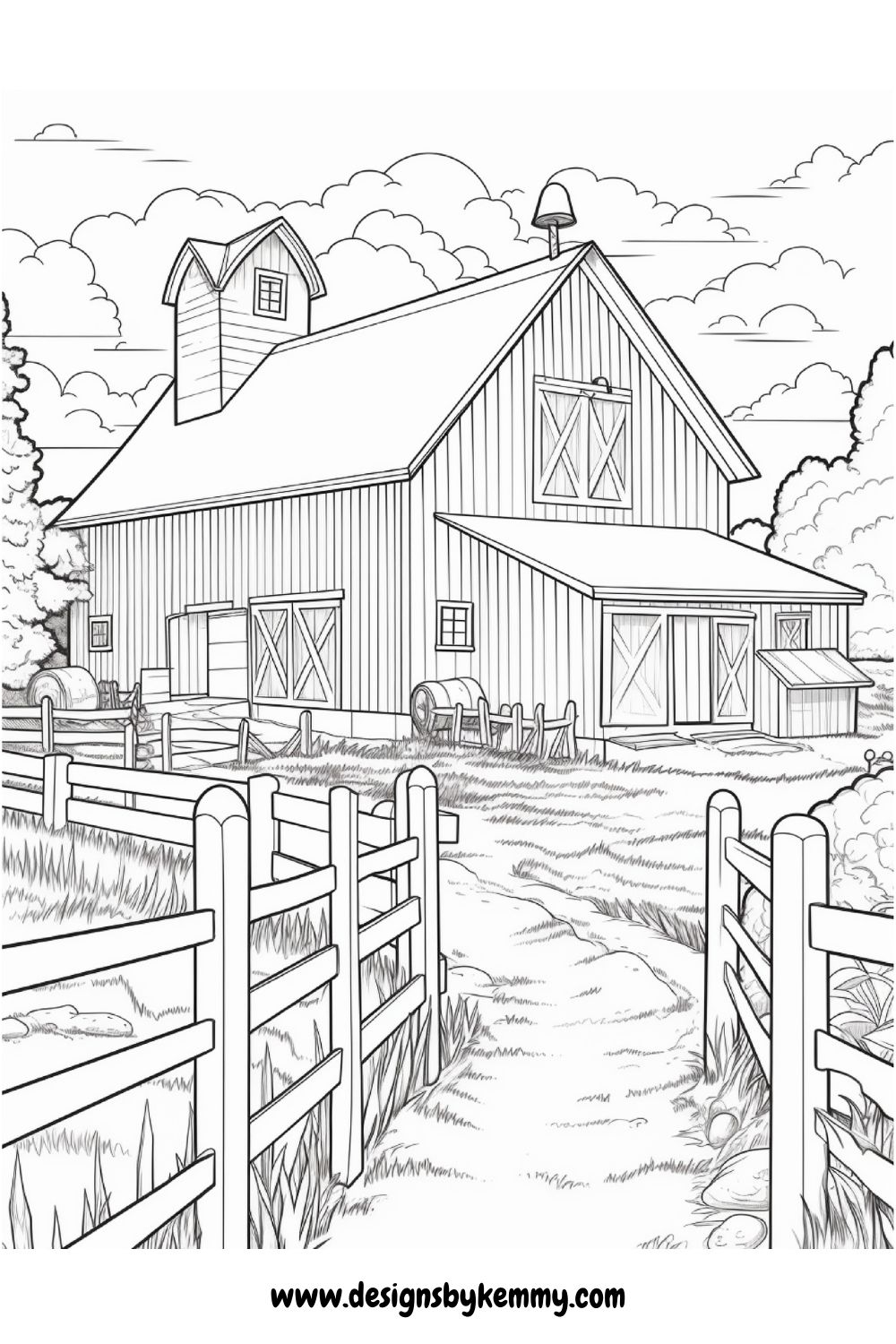 Country Farm Coloring Pages For Adults ColorfulFam Free Premium Coloring Pages For The