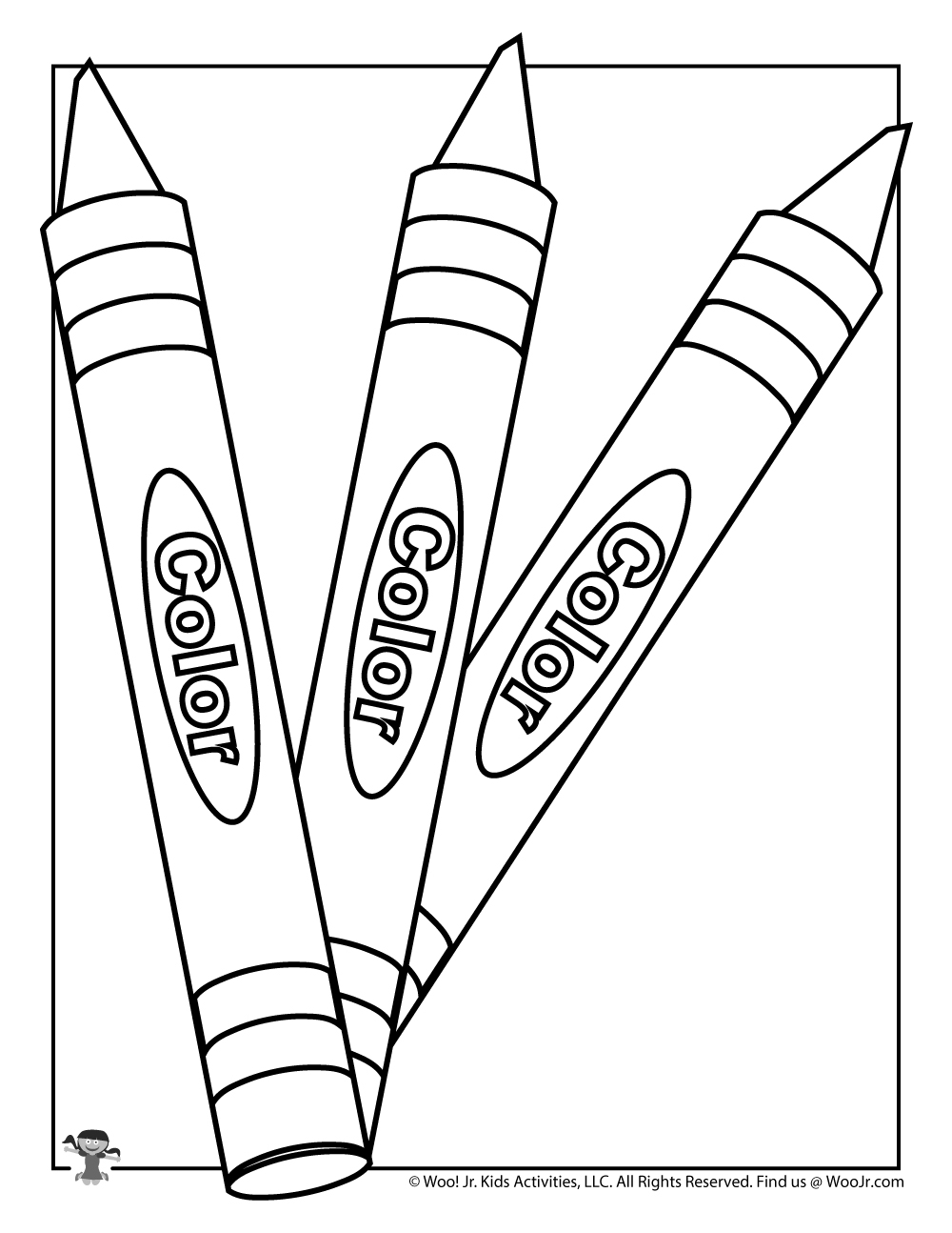 Crayon Coloring Page For Kids Woo Jr Kids Activities Children S Publishing