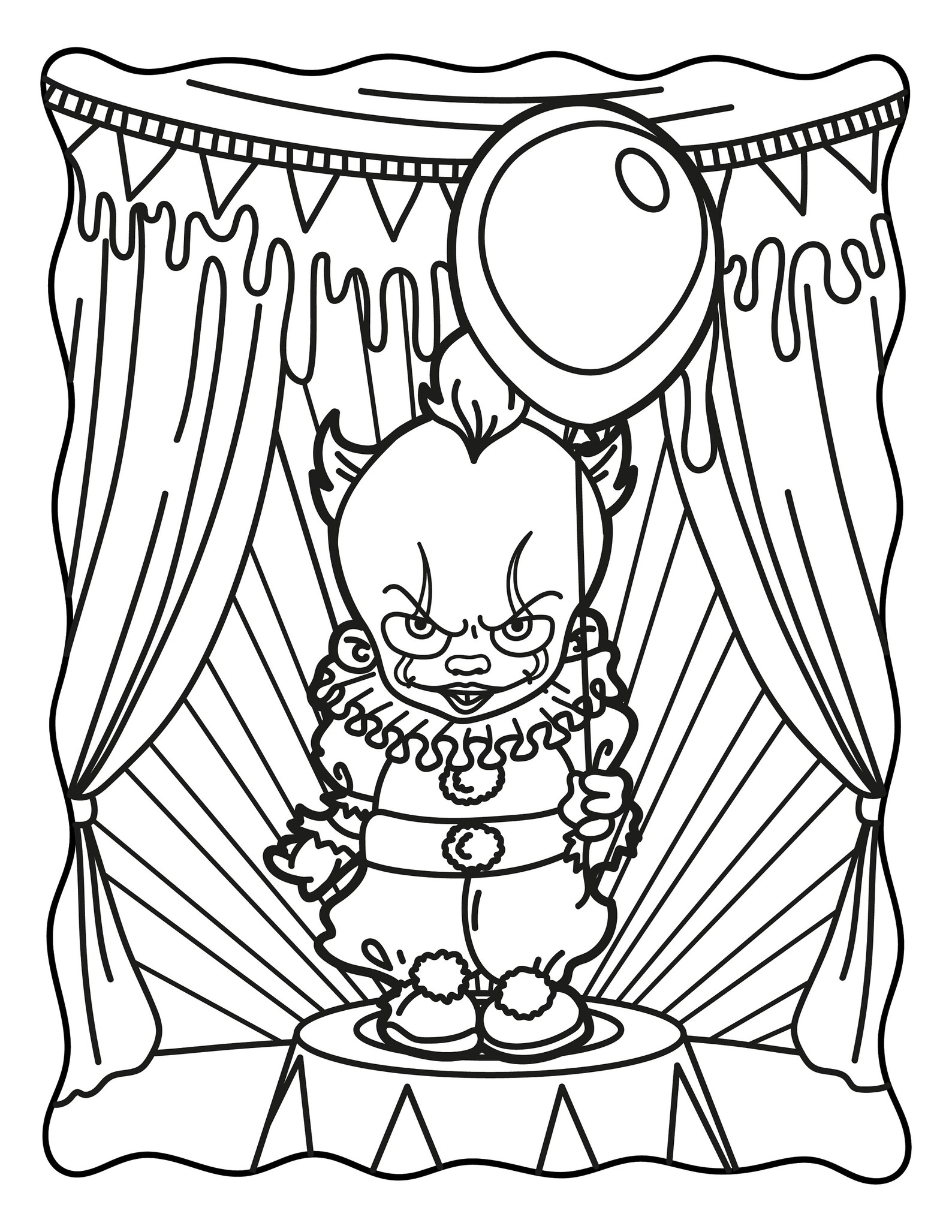 Creepy Chibi Cute Horror Coloring Book 20 Unique Coloring Pages For Kids Teens And Adults With