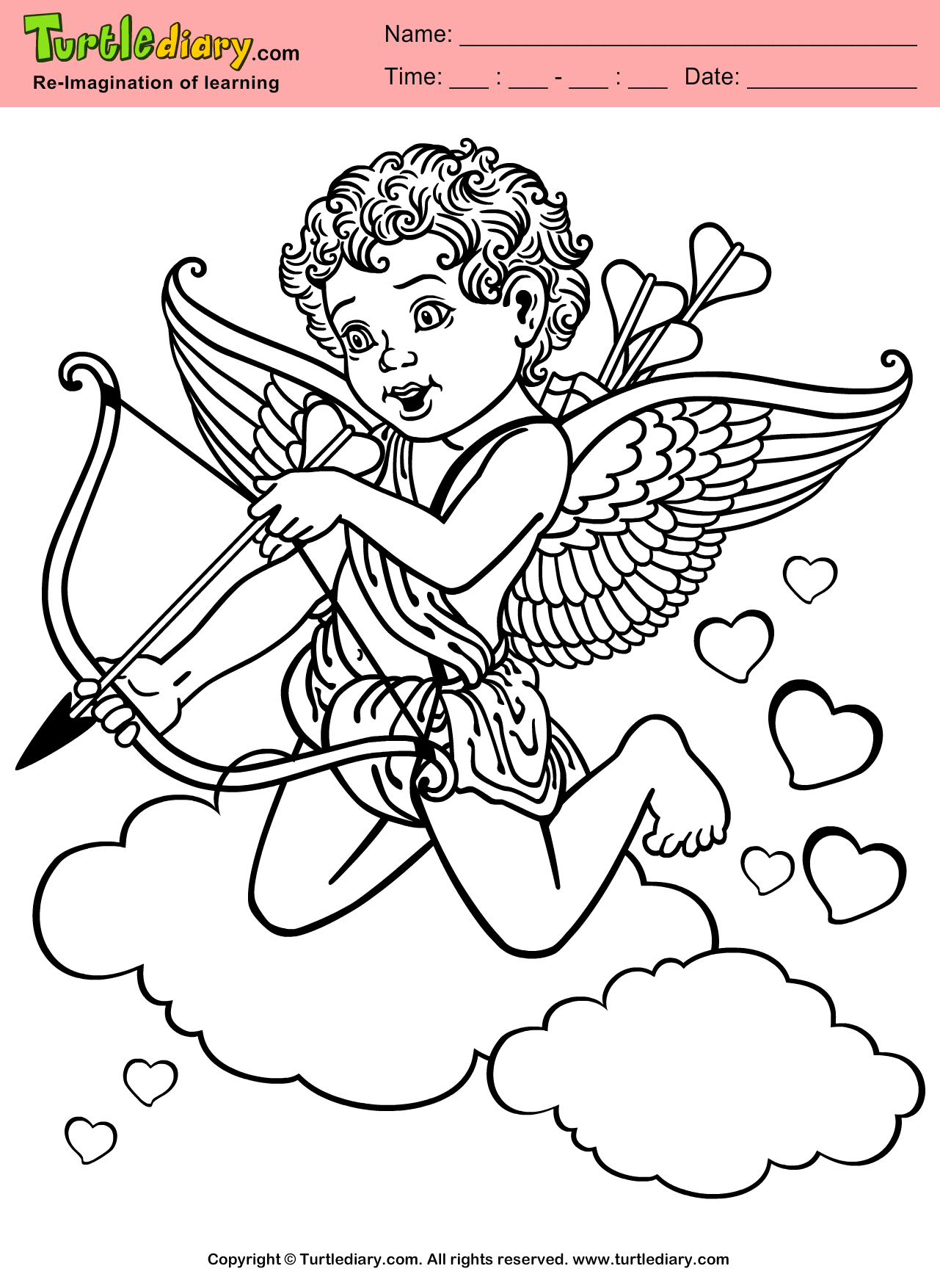Cupid Couloring Sheets Free Colouring Pages