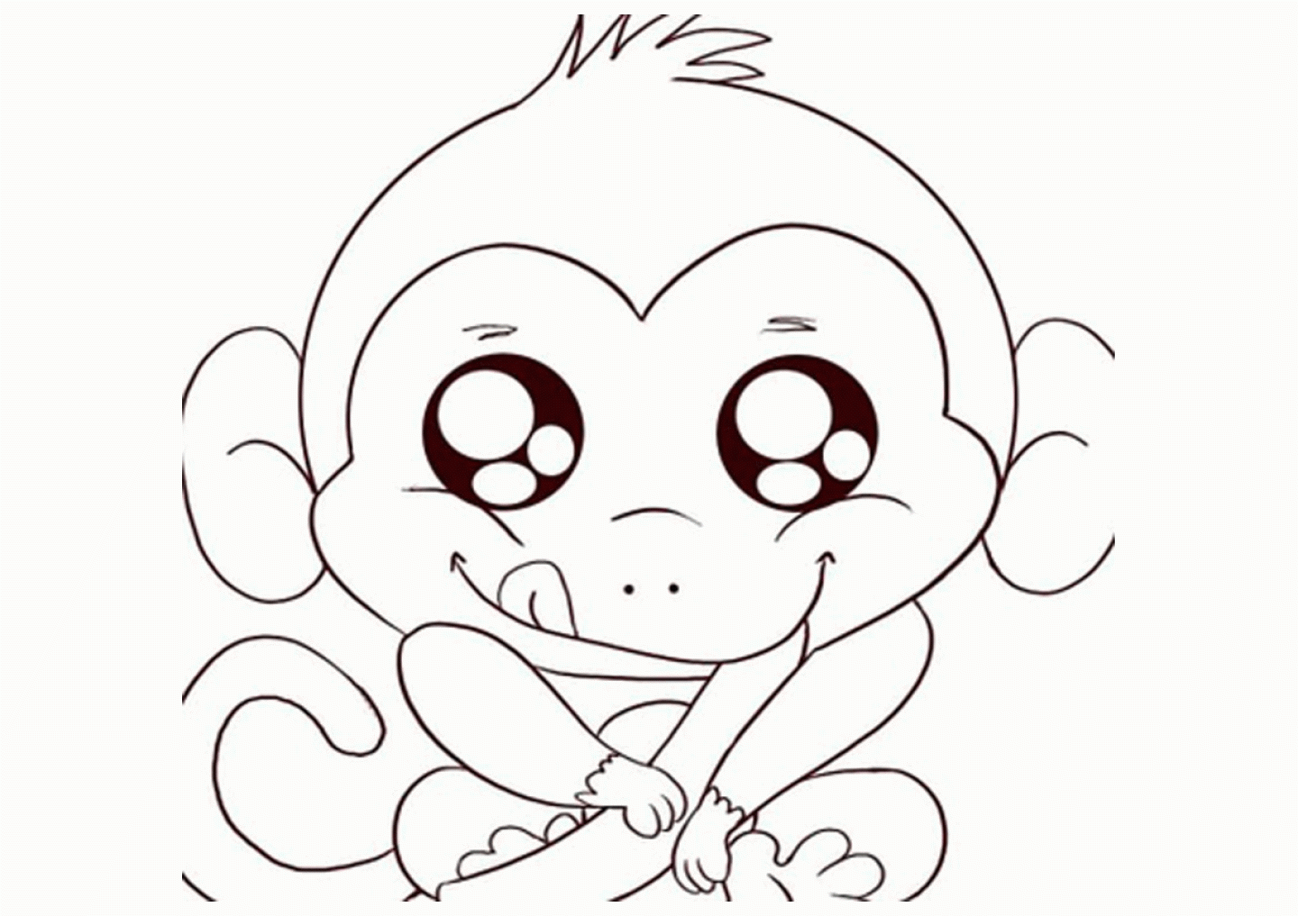 Baby Monkey Coloring Pages
