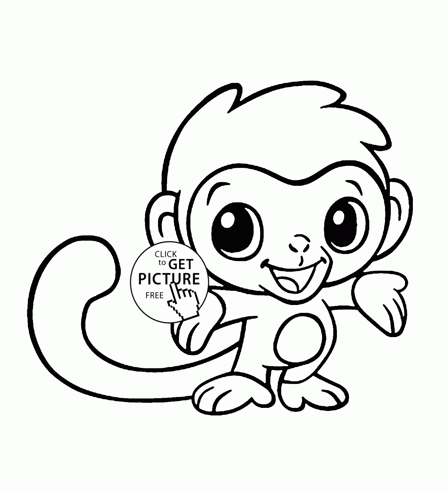 Cute Baby Monkey Coloring Pages Printables Coloring Home