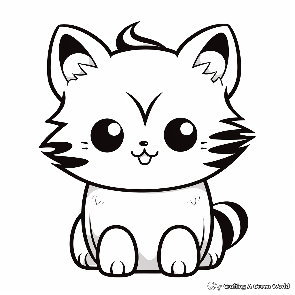 Cute Cat Coloring Page