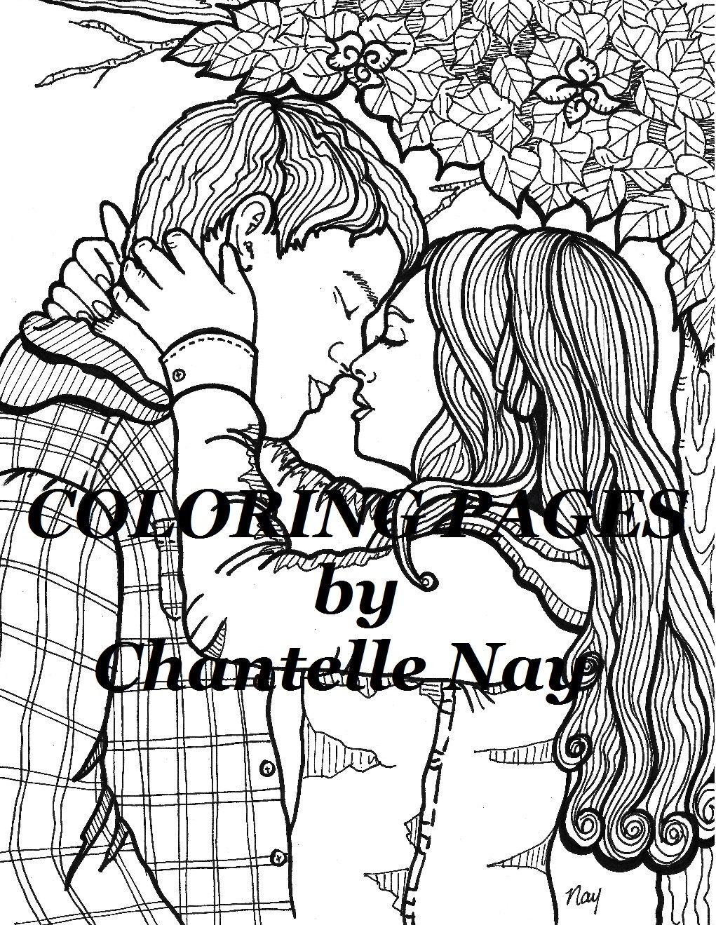 Cute Couple Coloring Page Adult Coloring Picture Digital Download Advanced Coloring