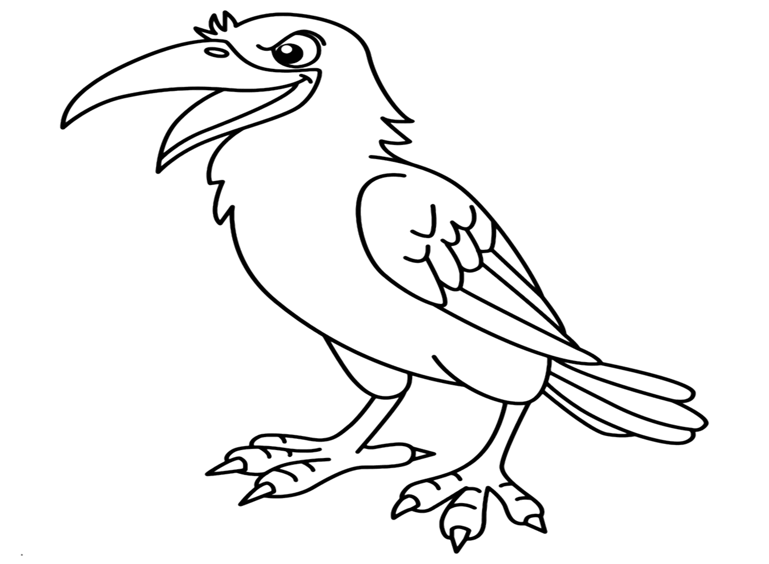 Cute Crow Coloring Sheet For Kids Free Printable Coloring Pages