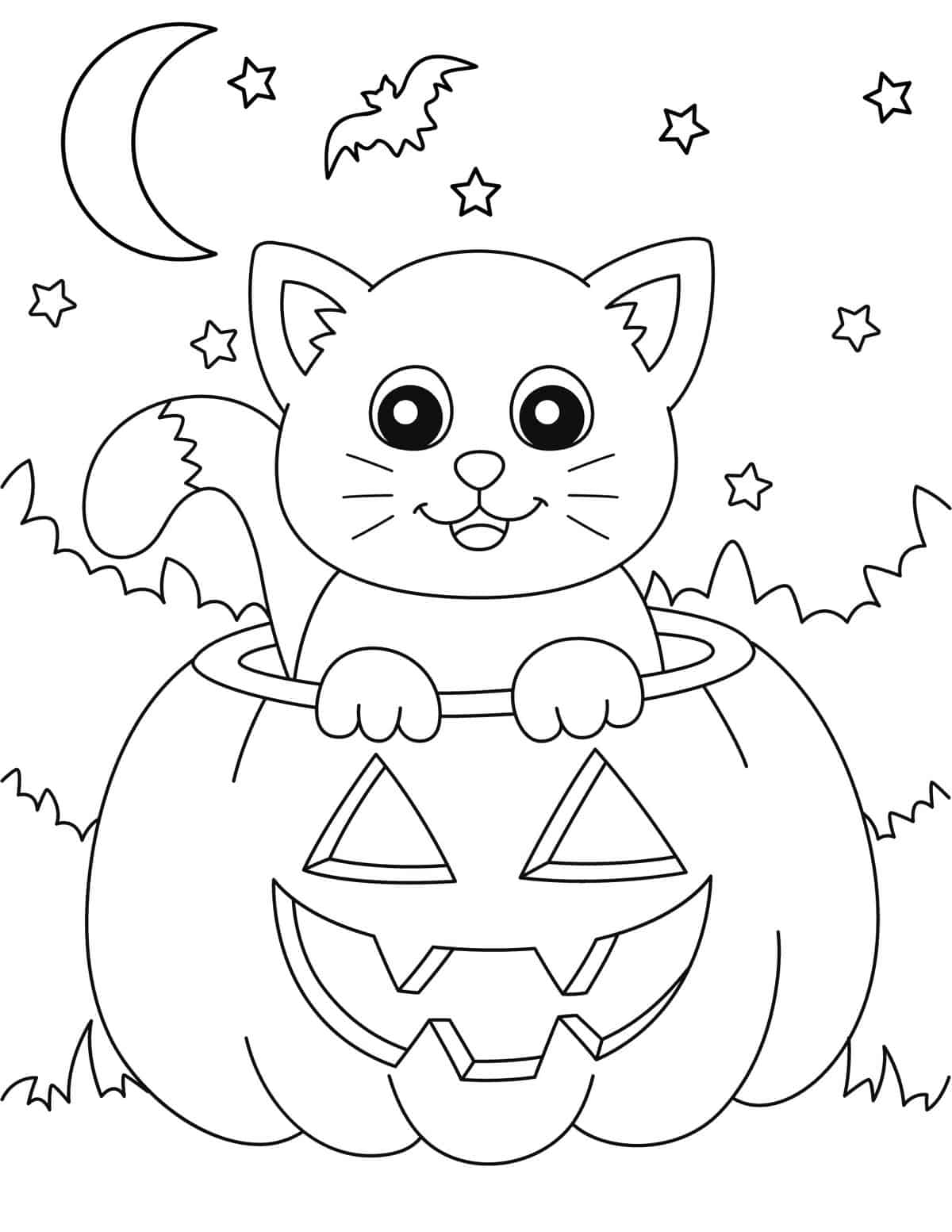 Cute Halloween Coloring Pages For Kids
