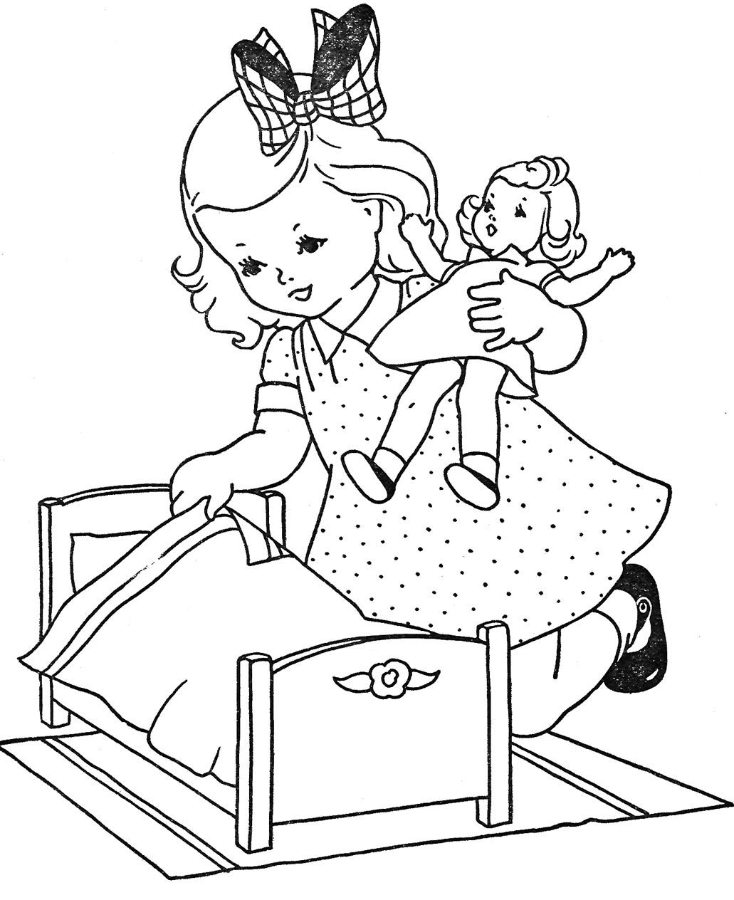 Cute Little Girl Coloring Pages Learny Kids
