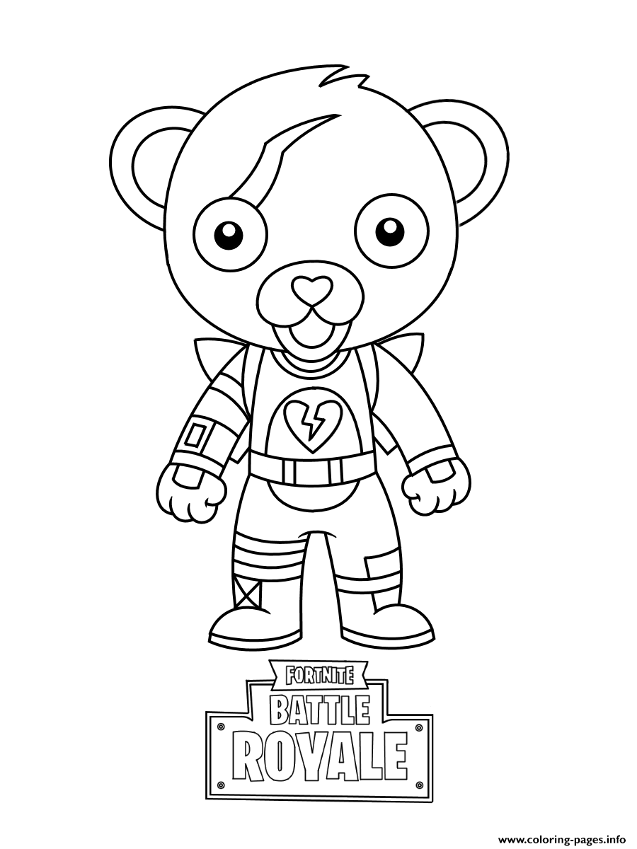 Cute Mini Cuddle Team Leader Fortnite Coloring Page Printable