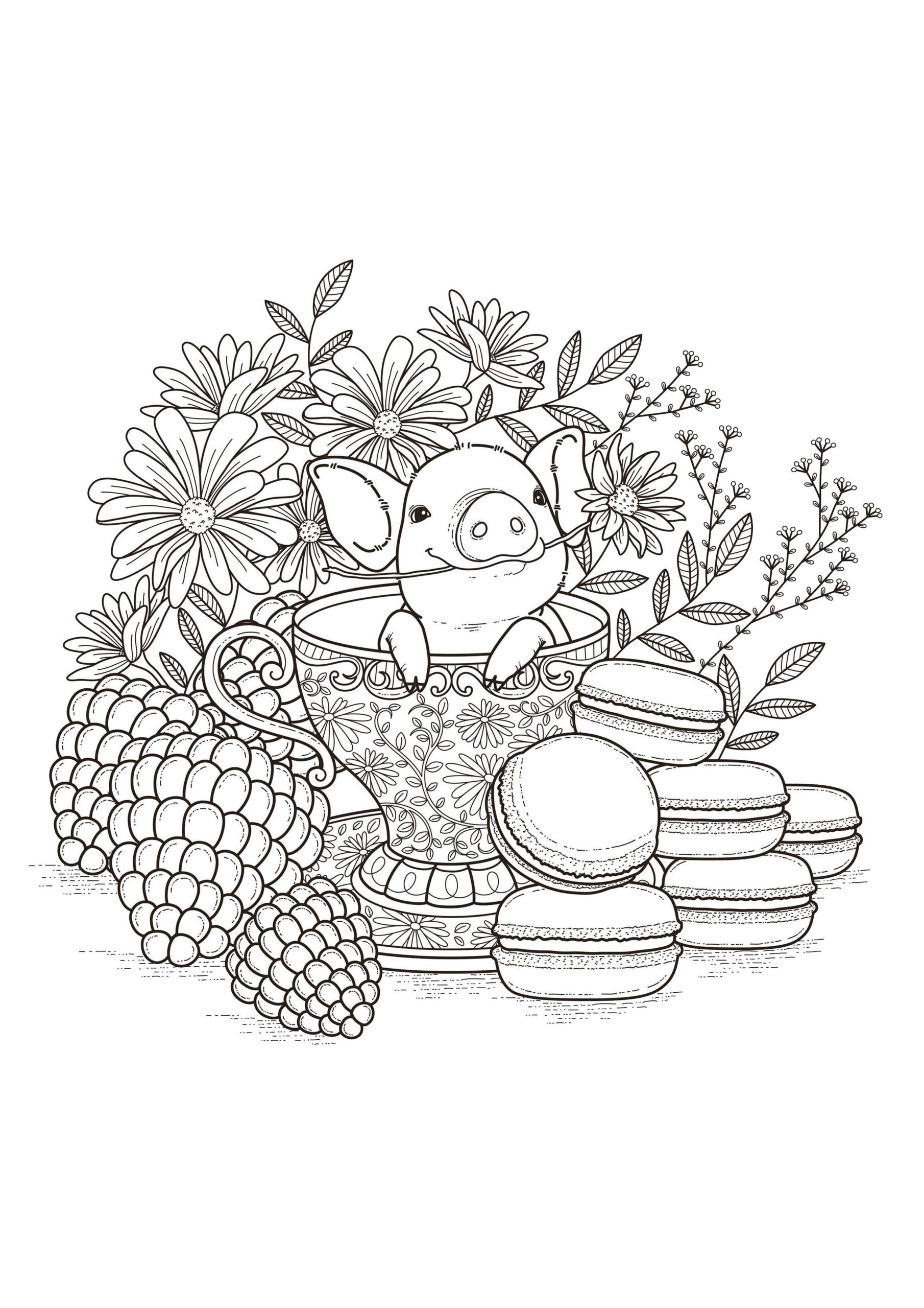Cute Pig Coloring Pages For Adults Barry Morrises Coloring Pages