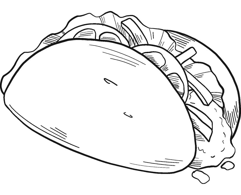 Cute Taco Coloring Page Free Printable Coloring Pages For Kids