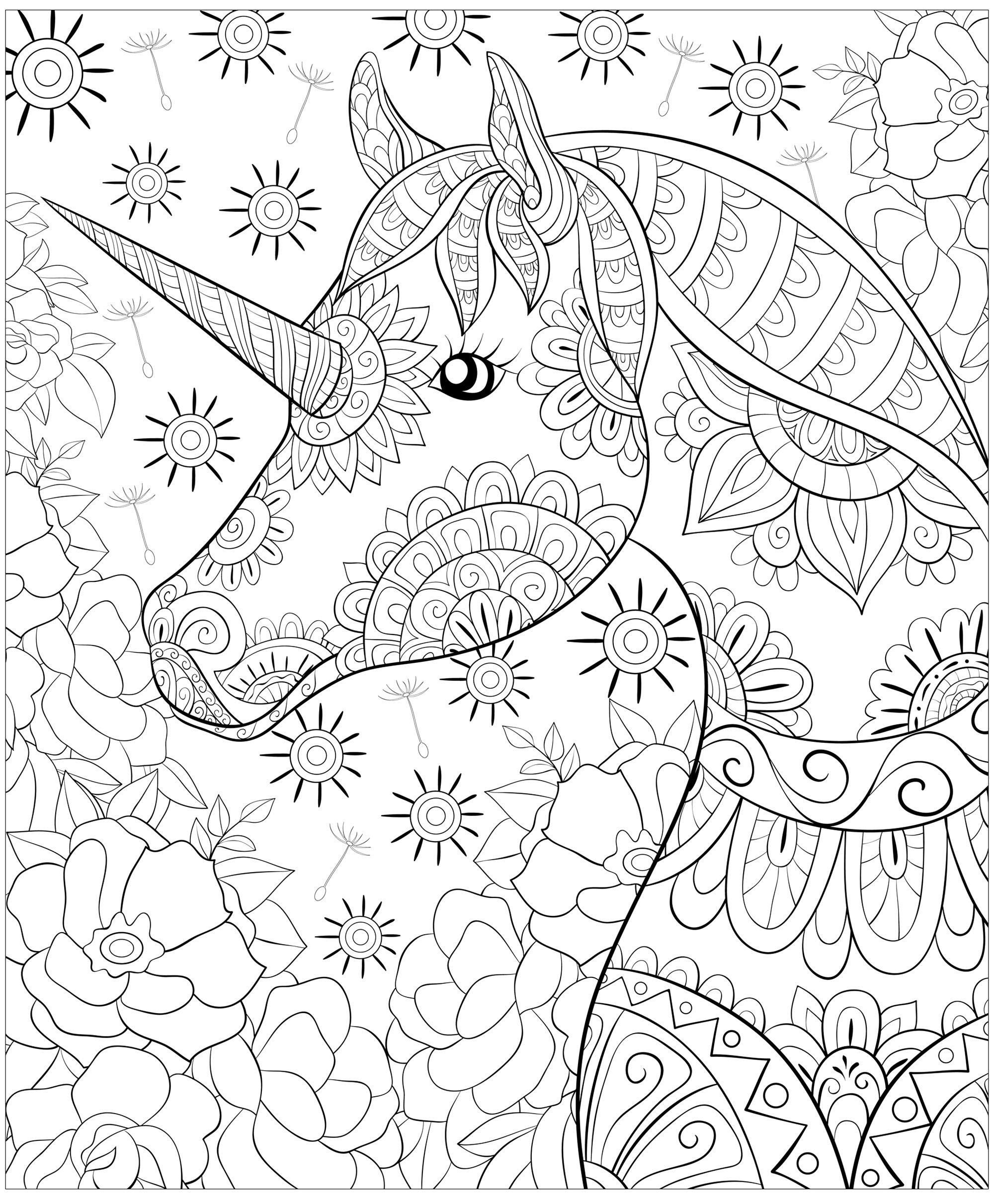 Unicorn Coloring Pages For Adults