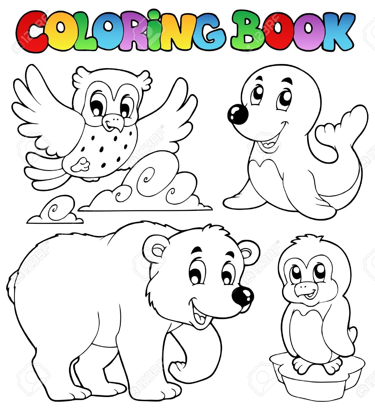 Cute Winter Animal Coloring Pages