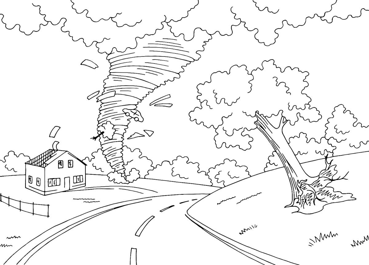 Cyclone Coloring Pages