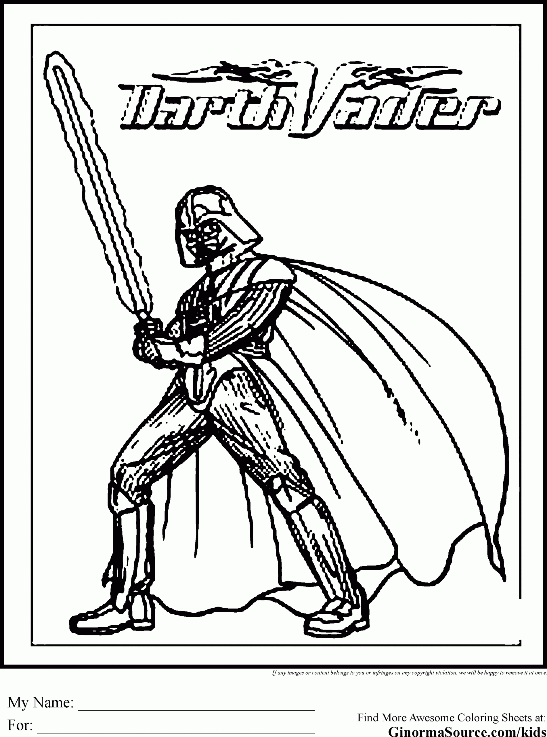Darth Vader Printable Coloring Pages