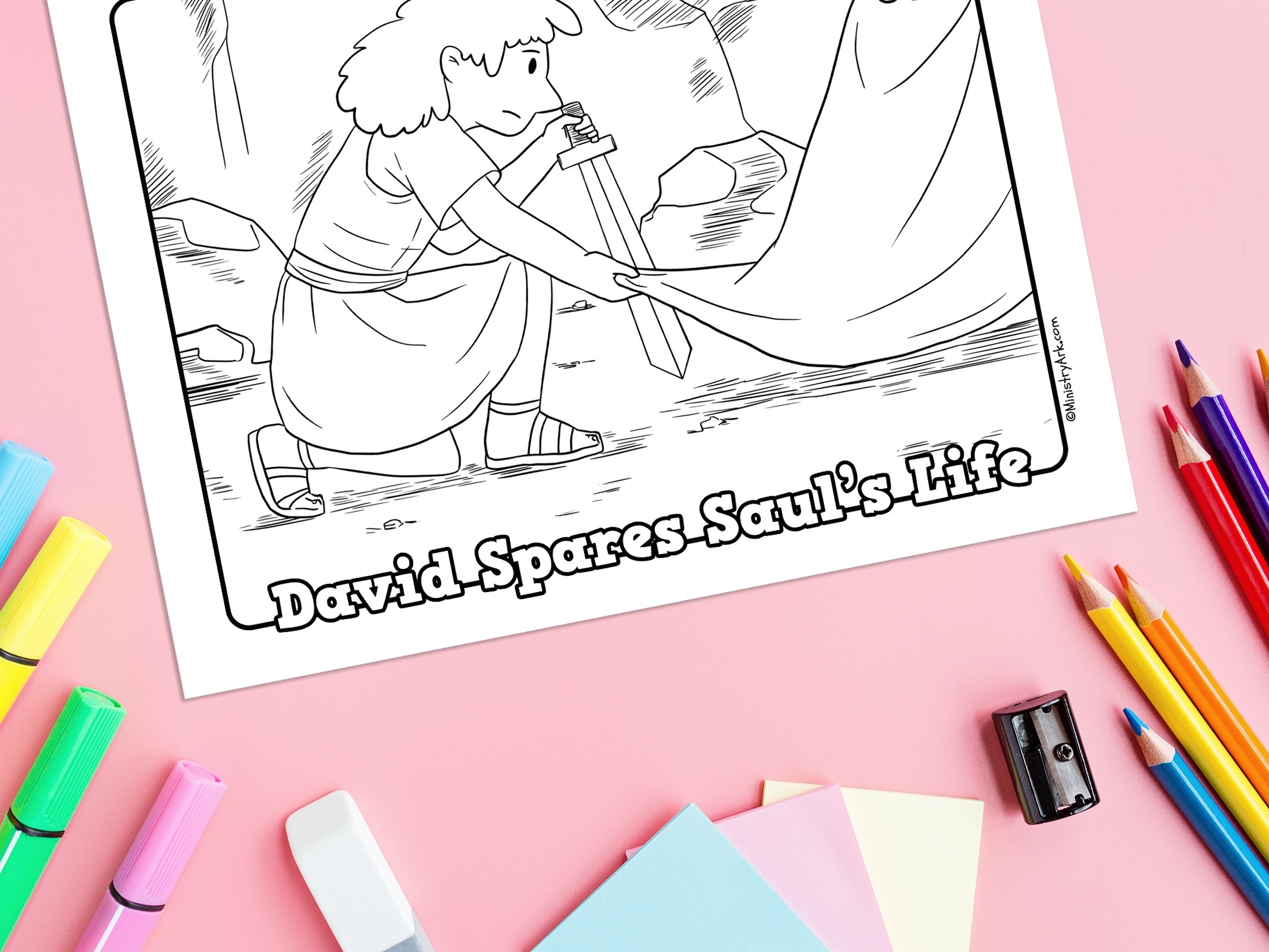 David Spares Saul Coloring Page