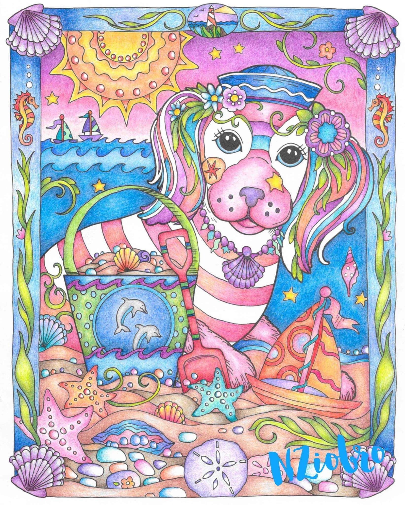 Dazzling Dogs Creative Haven Marjorie Sarnat Dog Coloring Page Enchanted Forest Coloring