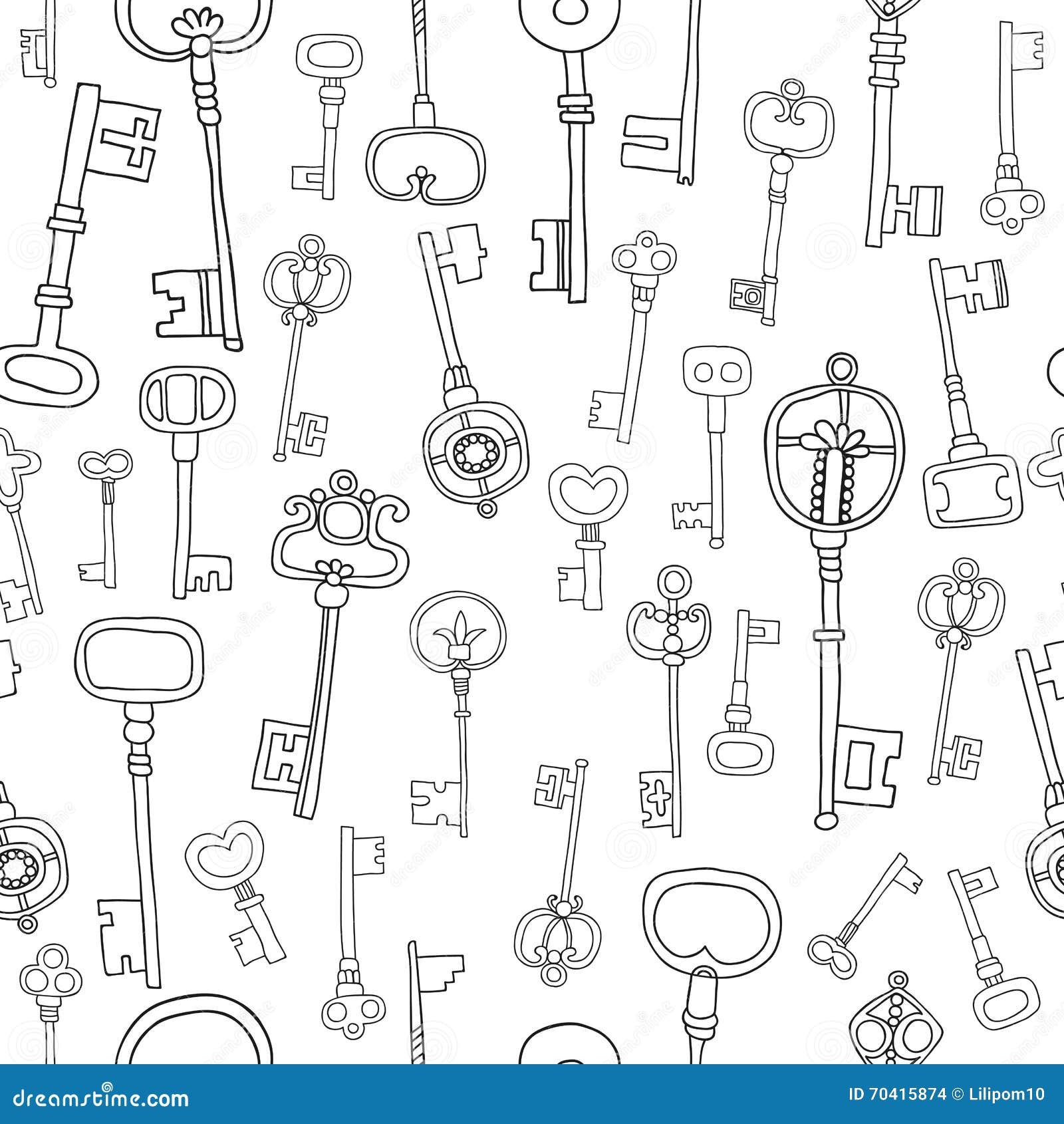 Antique Key Printable Coloring Page