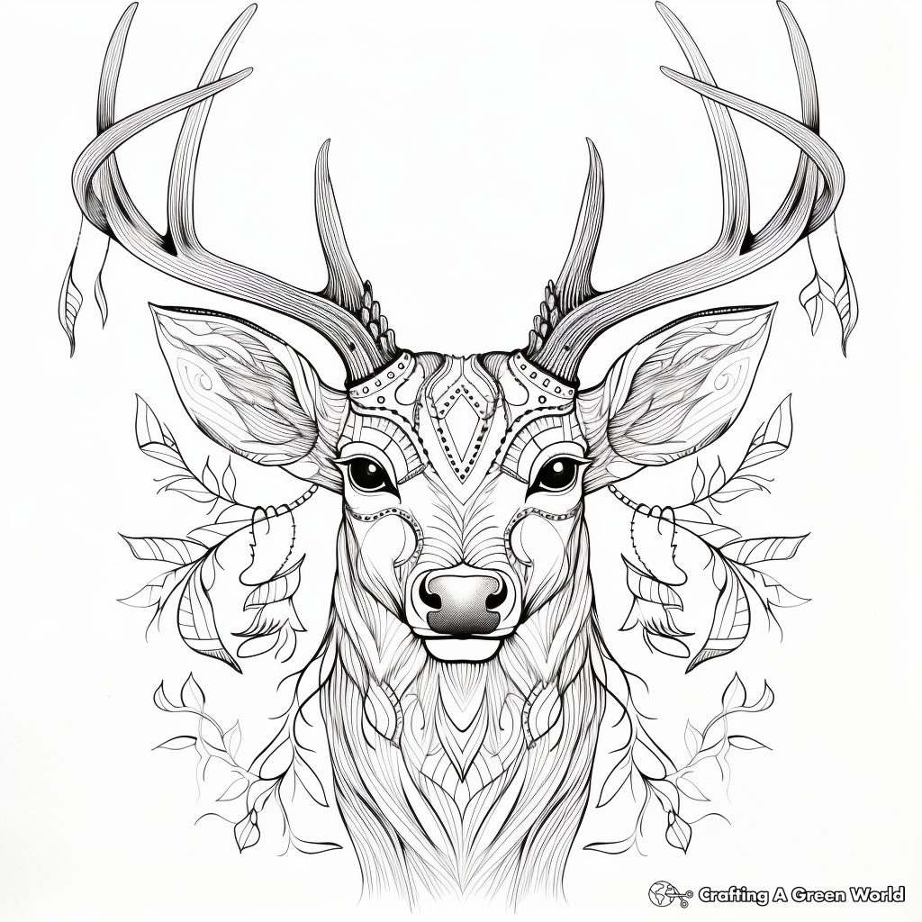 Deer Head Coloring Pages Free Printable