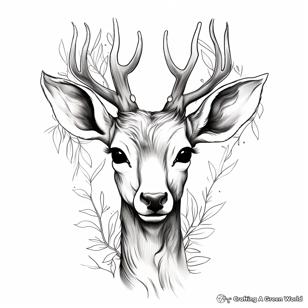 Deer Head Coloring Pages