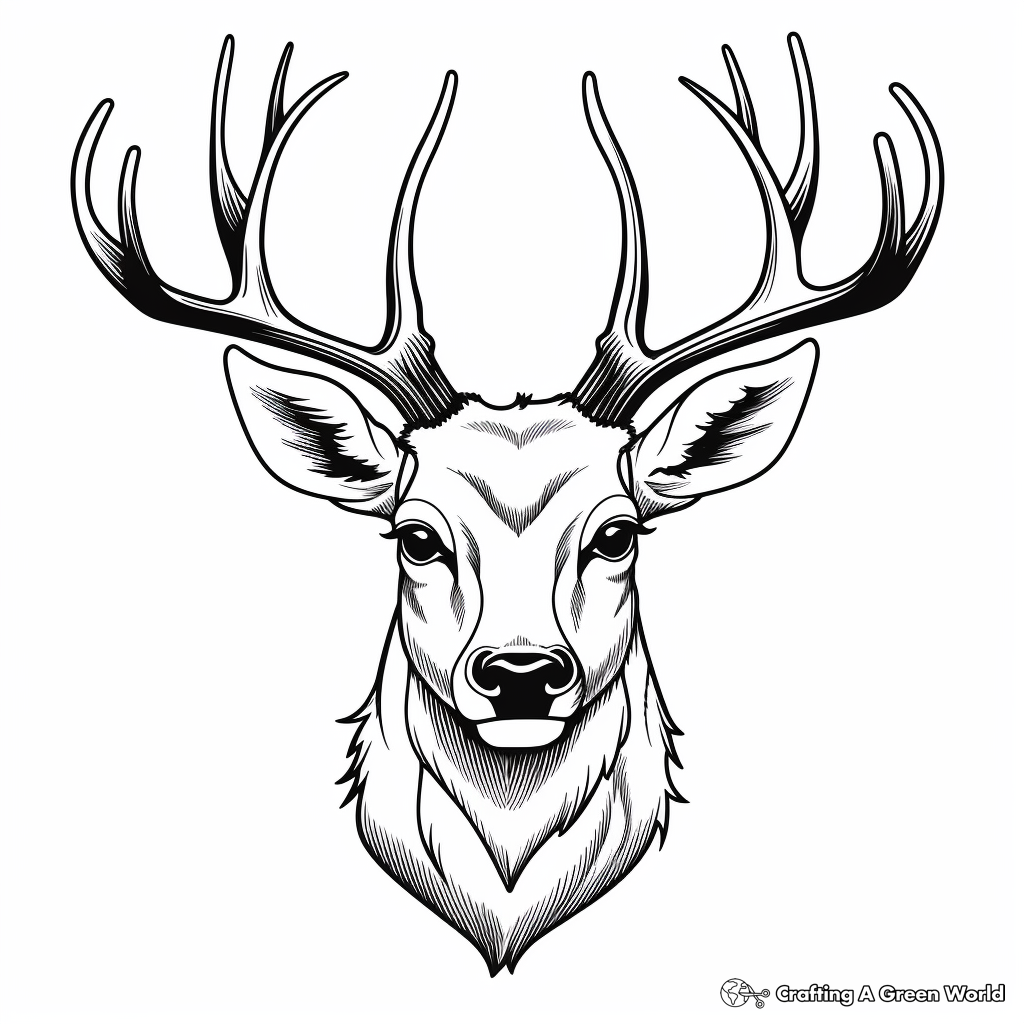 Deer Head Coloring Pages Free Printable
