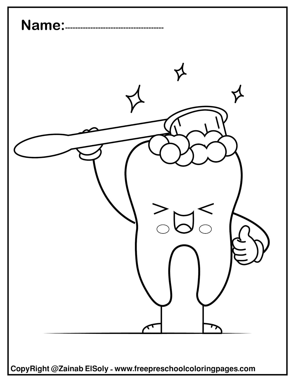 Dental Health Teeth Coloring Pages