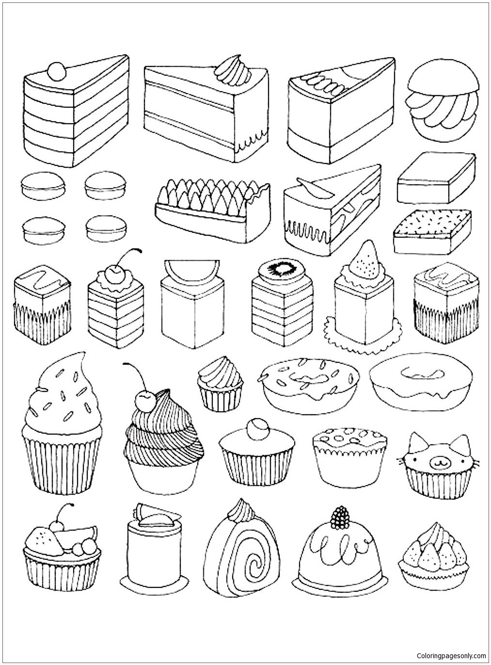 Dessert Coloring Pages Tobanga Colors