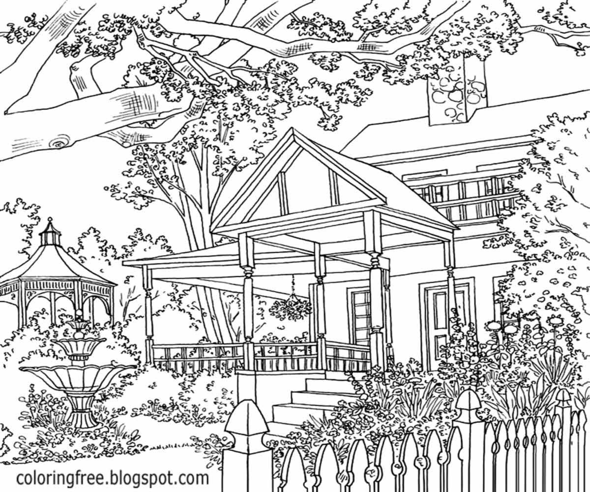 Detailed Landscape Coloring Pages For Adults At GetColorings Free Printable Colorings