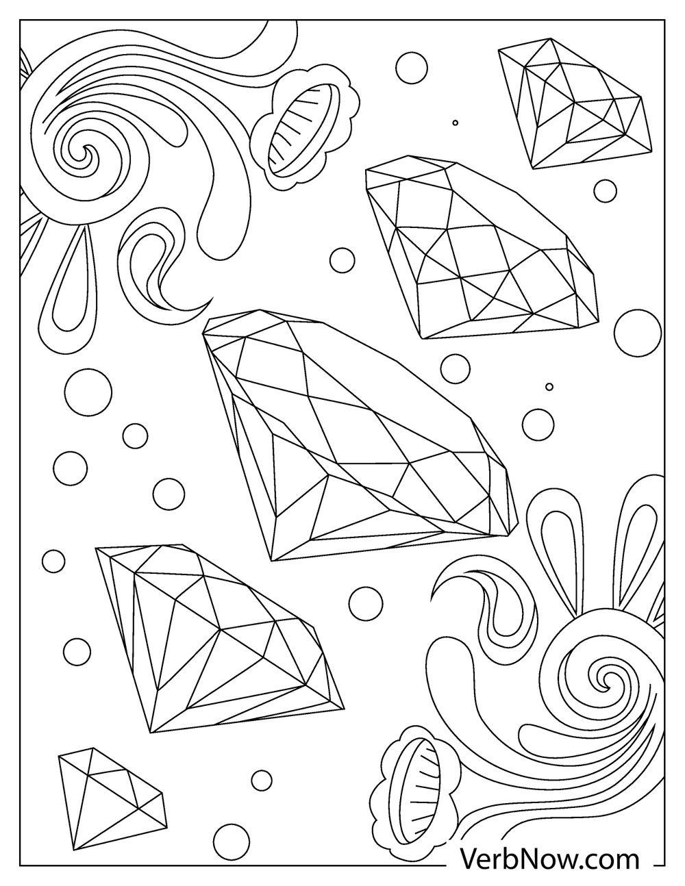 Diamond Coloring Page For Kids