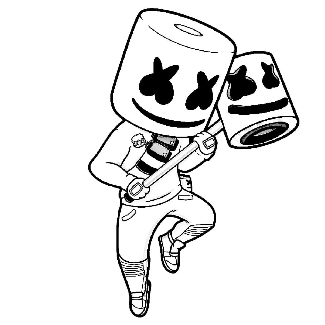 Dibujos De Marshmello Para Colorear Imprimir Gratis