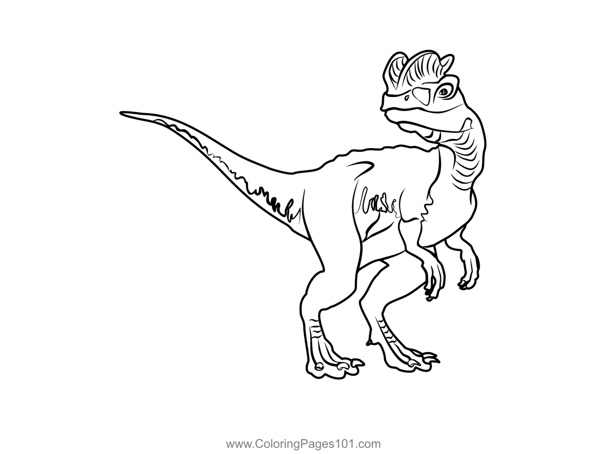 Dilophosaurus Coloring Page For Kids Free Dinosaurs Printable Coloring Pages Online For Kids