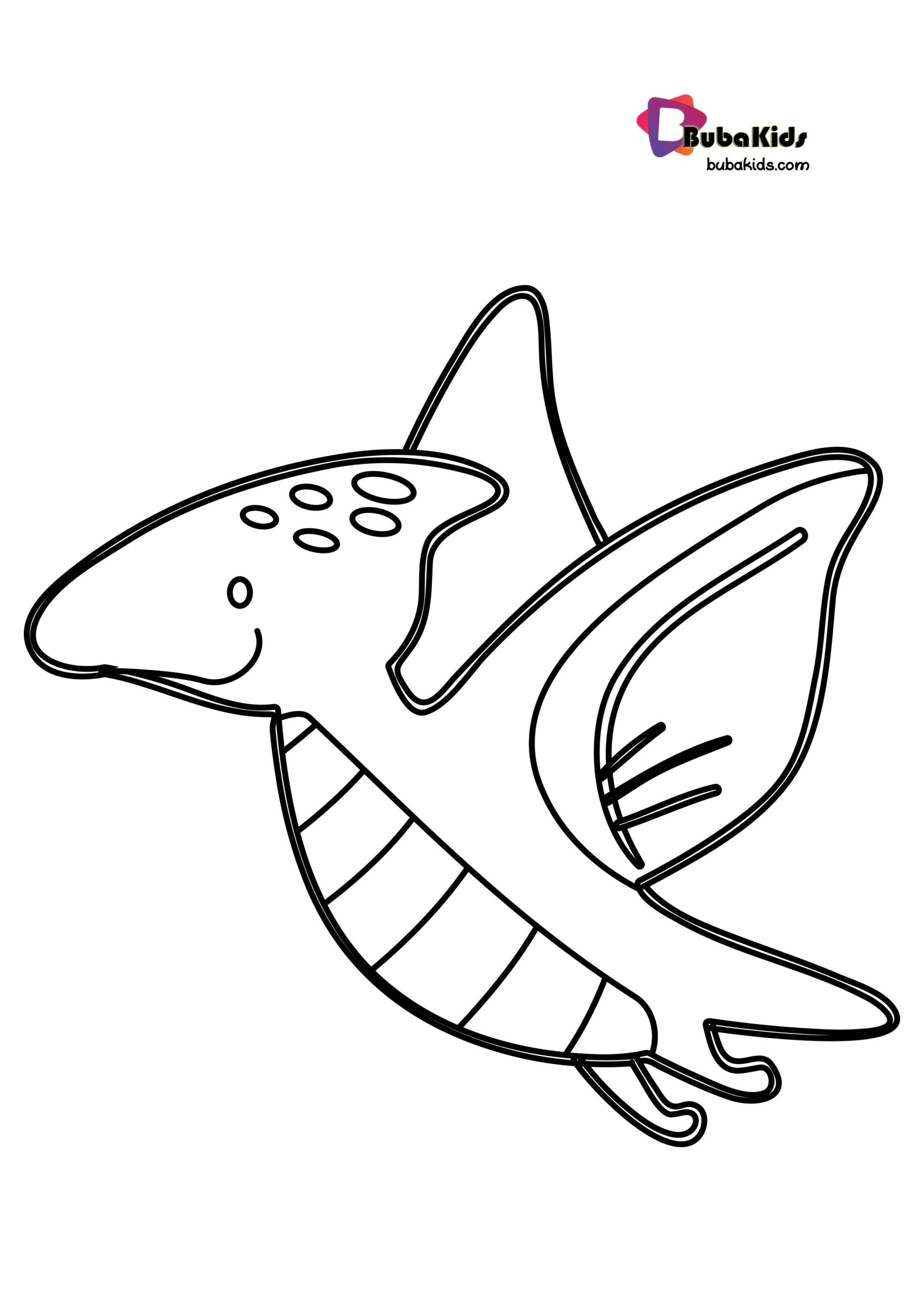 Dinosaurs Pterodactyl Coloring Page BubaKids