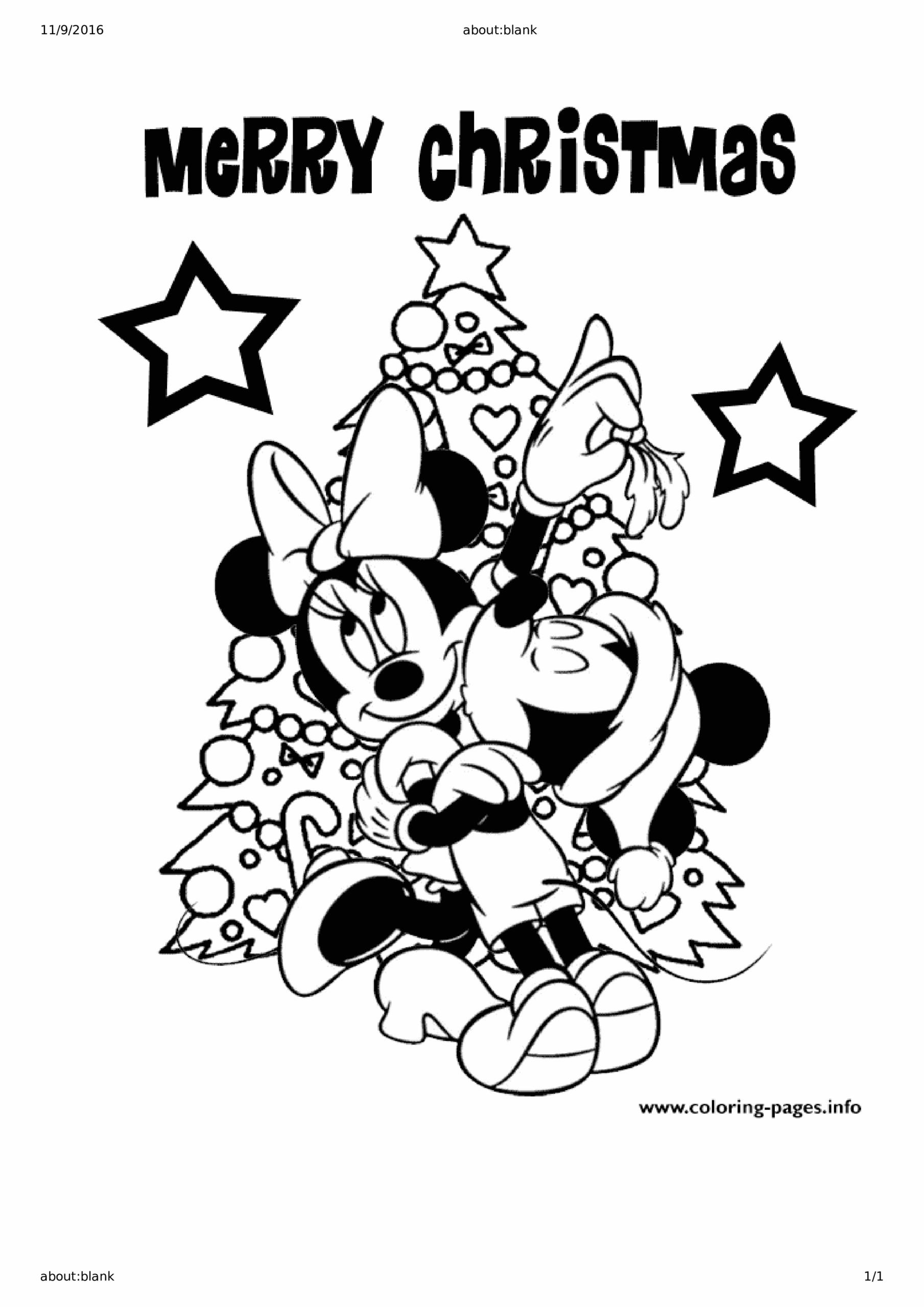 Disney Christmas Coloring Page Templates At Allbusinesstemplates