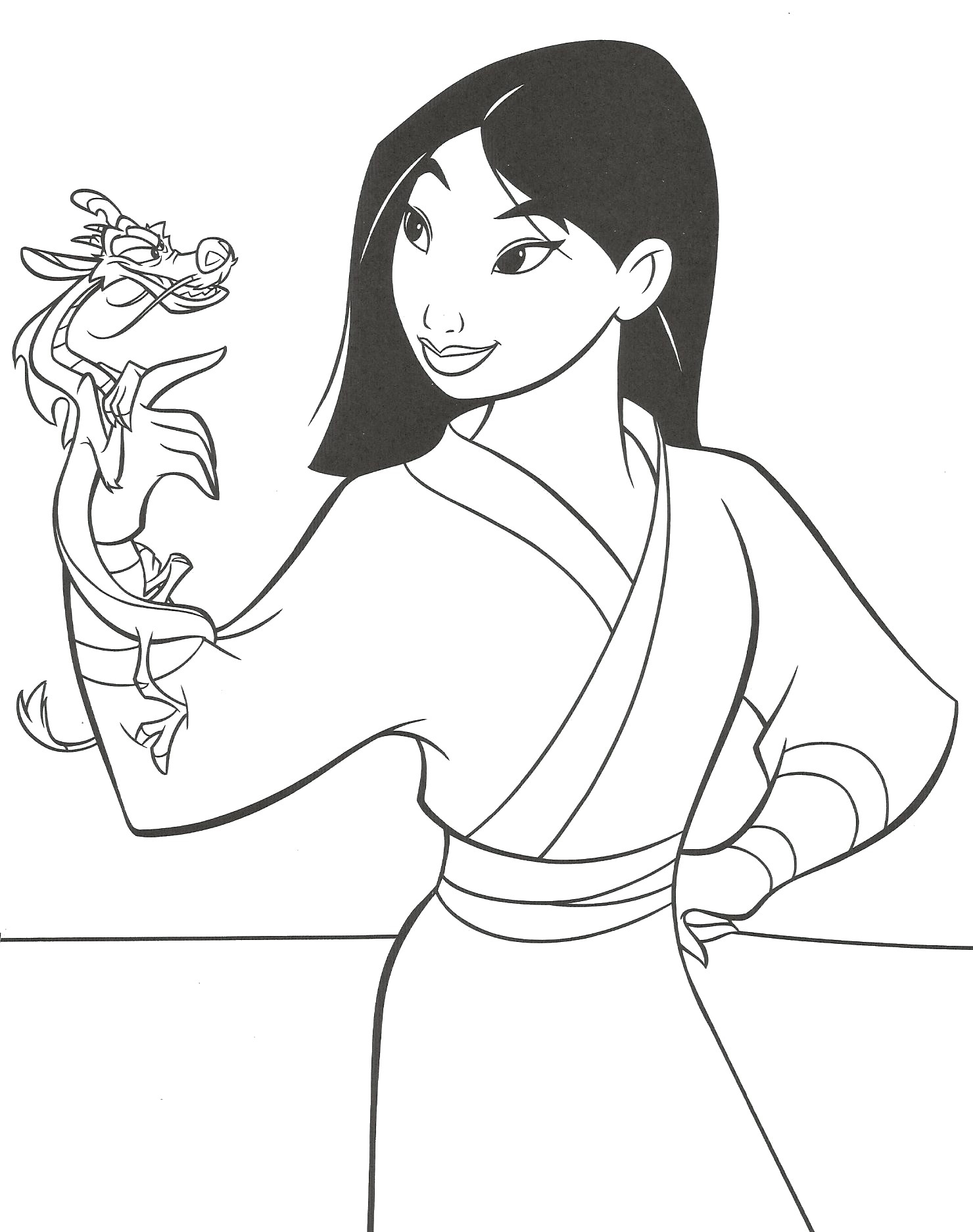 Disney Princess Mulan Coloring Pages Free Printable